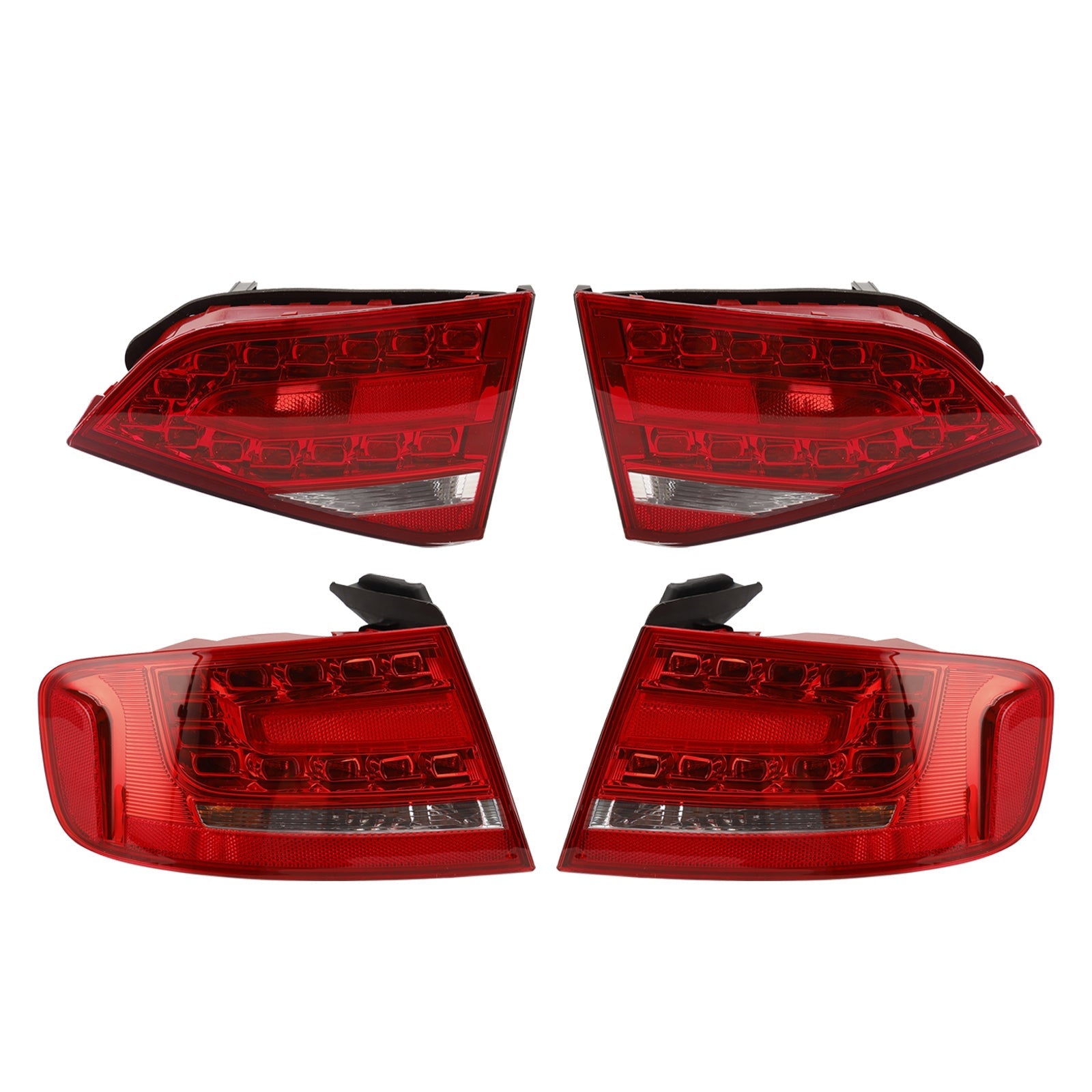 Audi A4 2009-2012 Lampada fanale posteriore a LED per bagagliaio esterno + interno da 4 pezzi