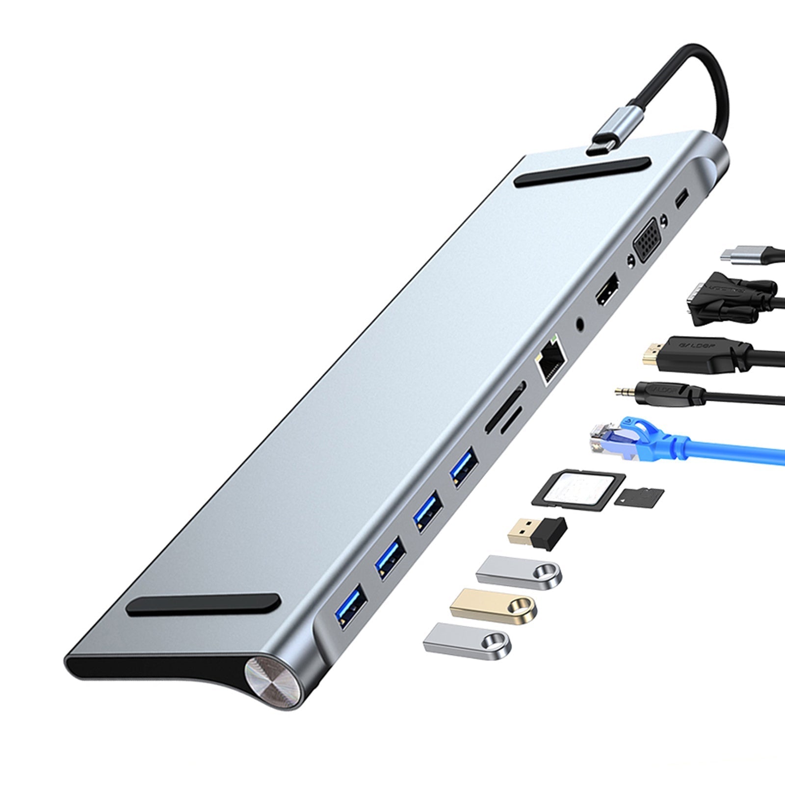 Adaptateur 11 en 1 USB C vers HD PD 100W pour MacBook iPad Pro 11 12.9 iPad