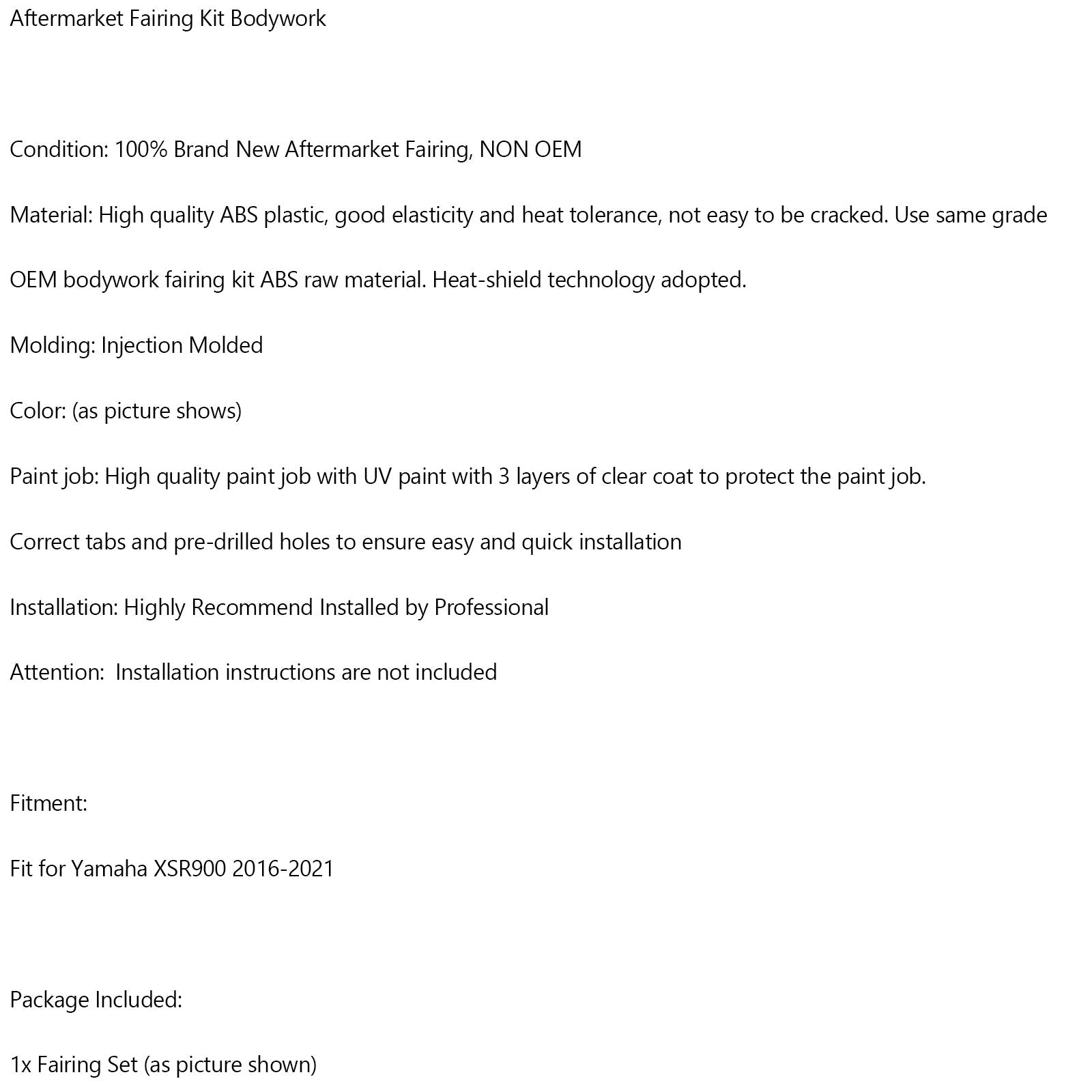 Yamaha XSR900 2016-2021 Koopkit