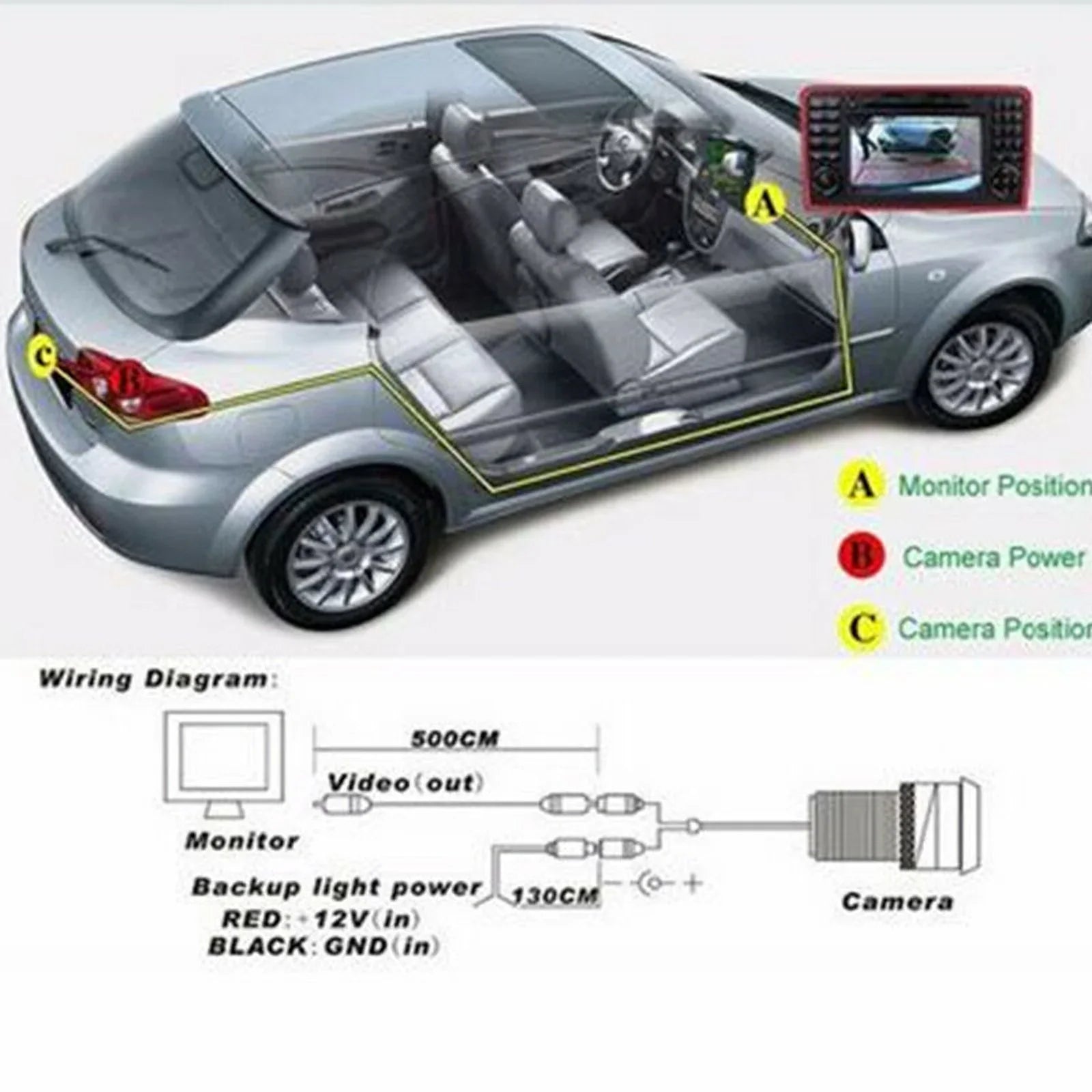 170 ¡pri velikem zadaj avtomobila za vzvratno kamer kamero HD vzvratno vodoodporno vid