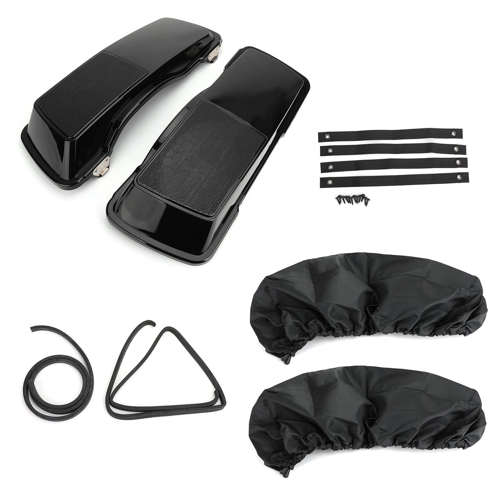 Nuovi copri altoparlanti per borse laterali da 6" x 9" adatti per borse laterali Touring Electra Glide generiche 93-13