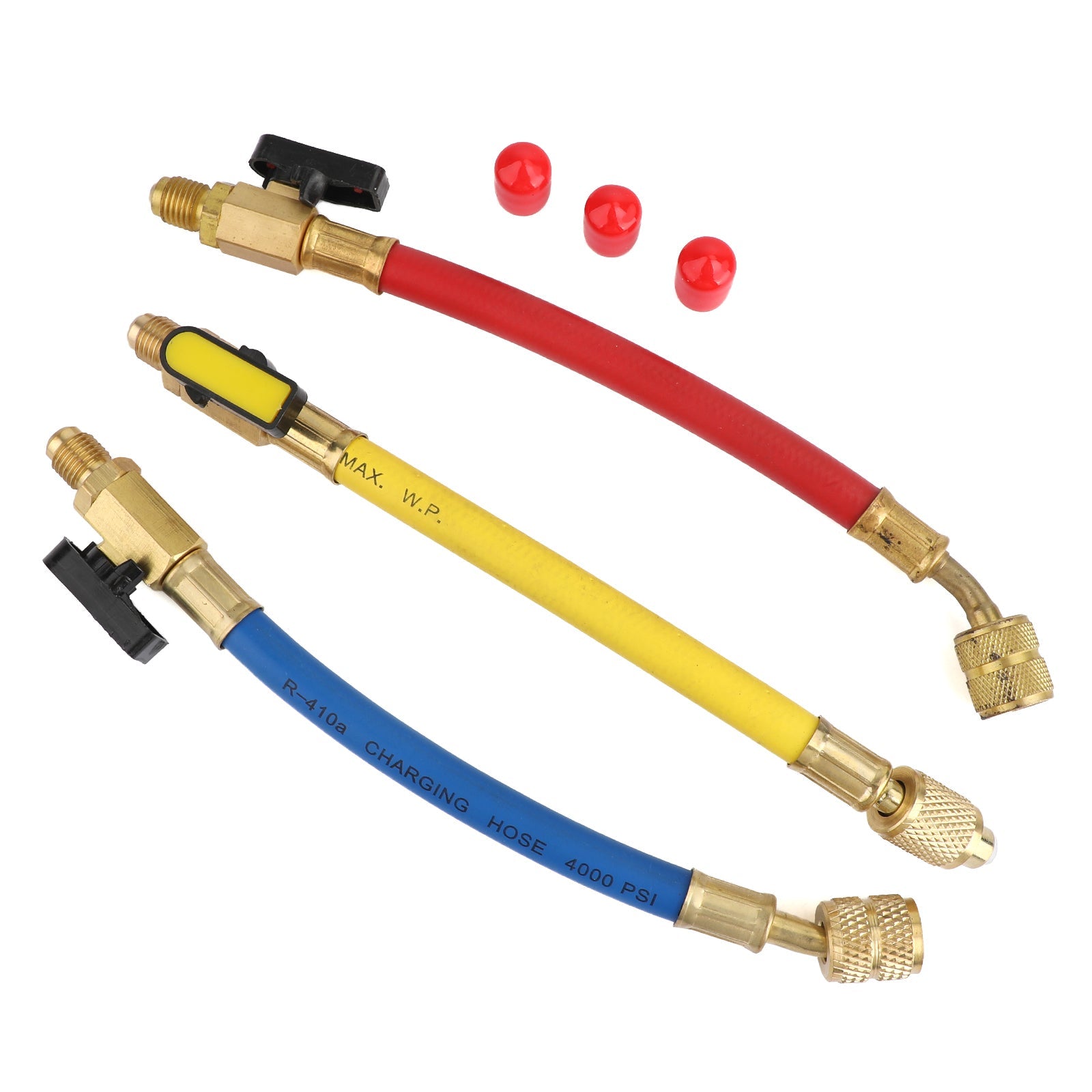 3x tuyaux de charge de réfrigération A/C de jauge de collecteur pour R134a R410a