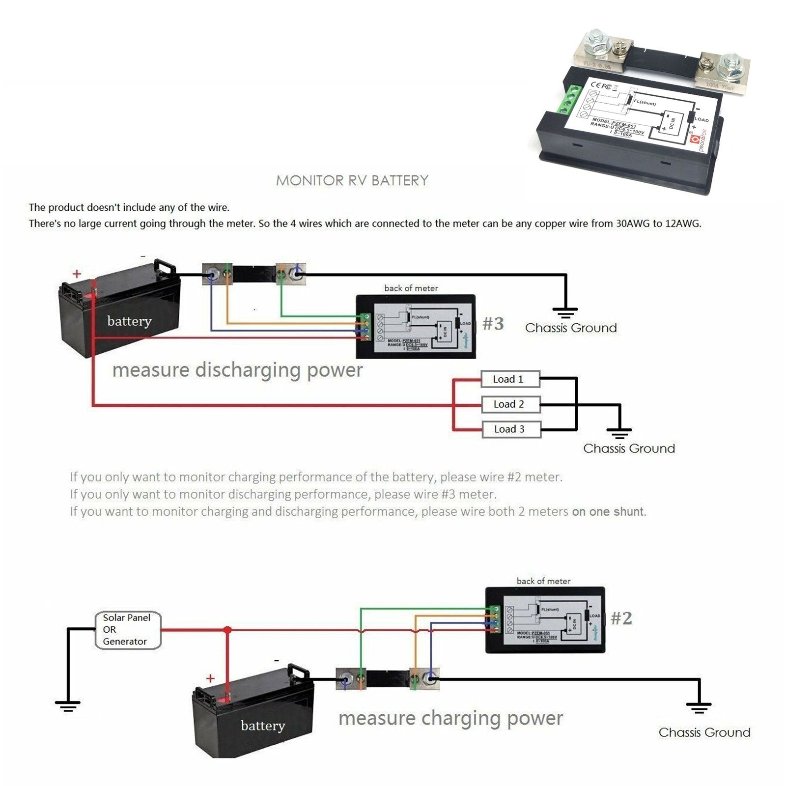 100A DC Digitaalinen Watti KWH Virta Teho Energiamittari Ampeerimittari Volttimittari 100V