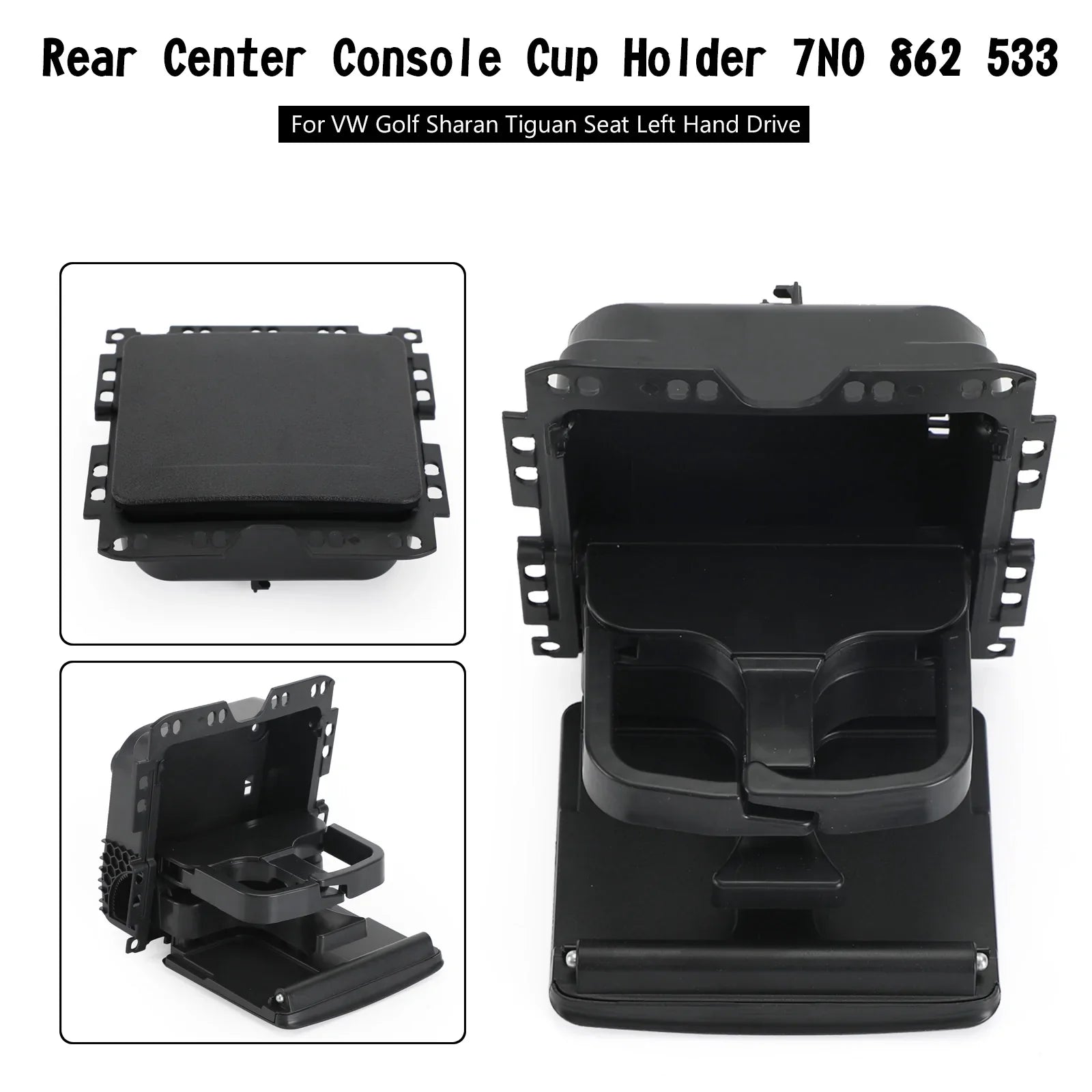 Support de verre de Console centrale arrière 7N0 862 533 pour siège VW Golf Sharan Tiguan générique