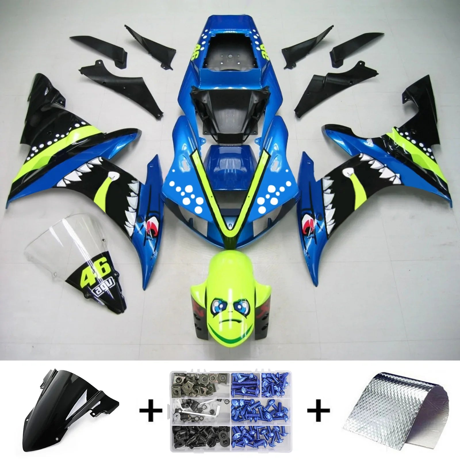 Kit de carénage Amotopart pour Yamaha YZF 1000 R1 2002-2003 générique
