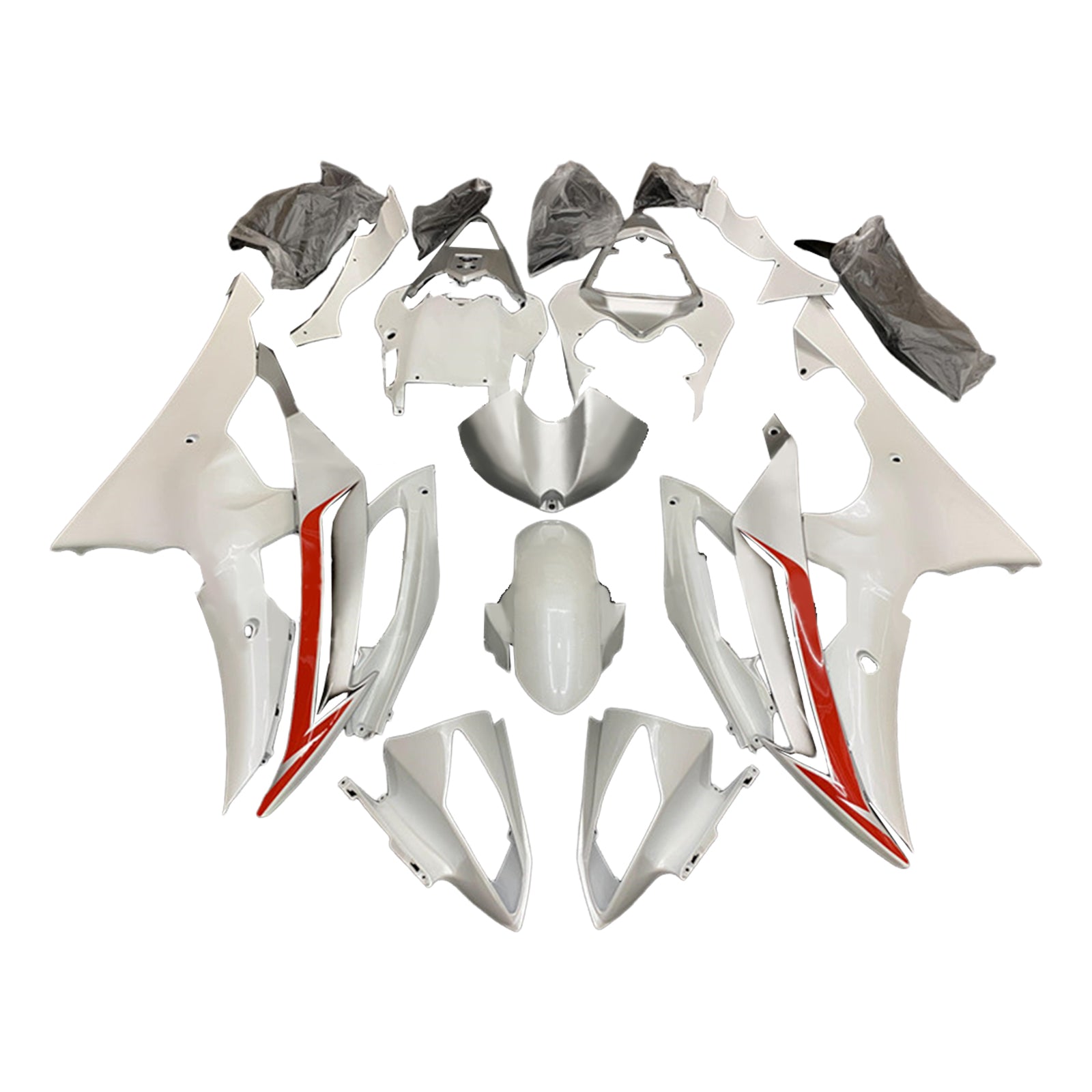 Amotopart Yamaha YZF 600 R6 2008-2016 Kit Carénage Carrosserie Plastique ABS