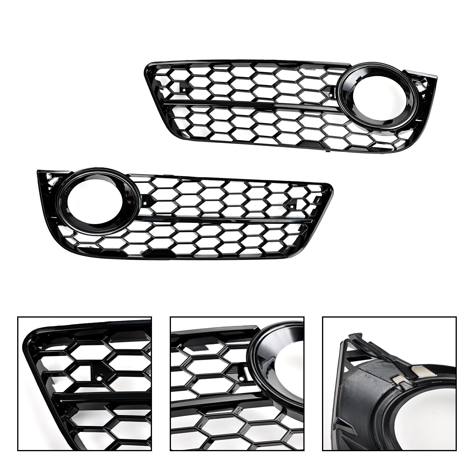 Audi A5 2007-2011 Paire Grille de protection antibrouillard avant en nid d'abeille