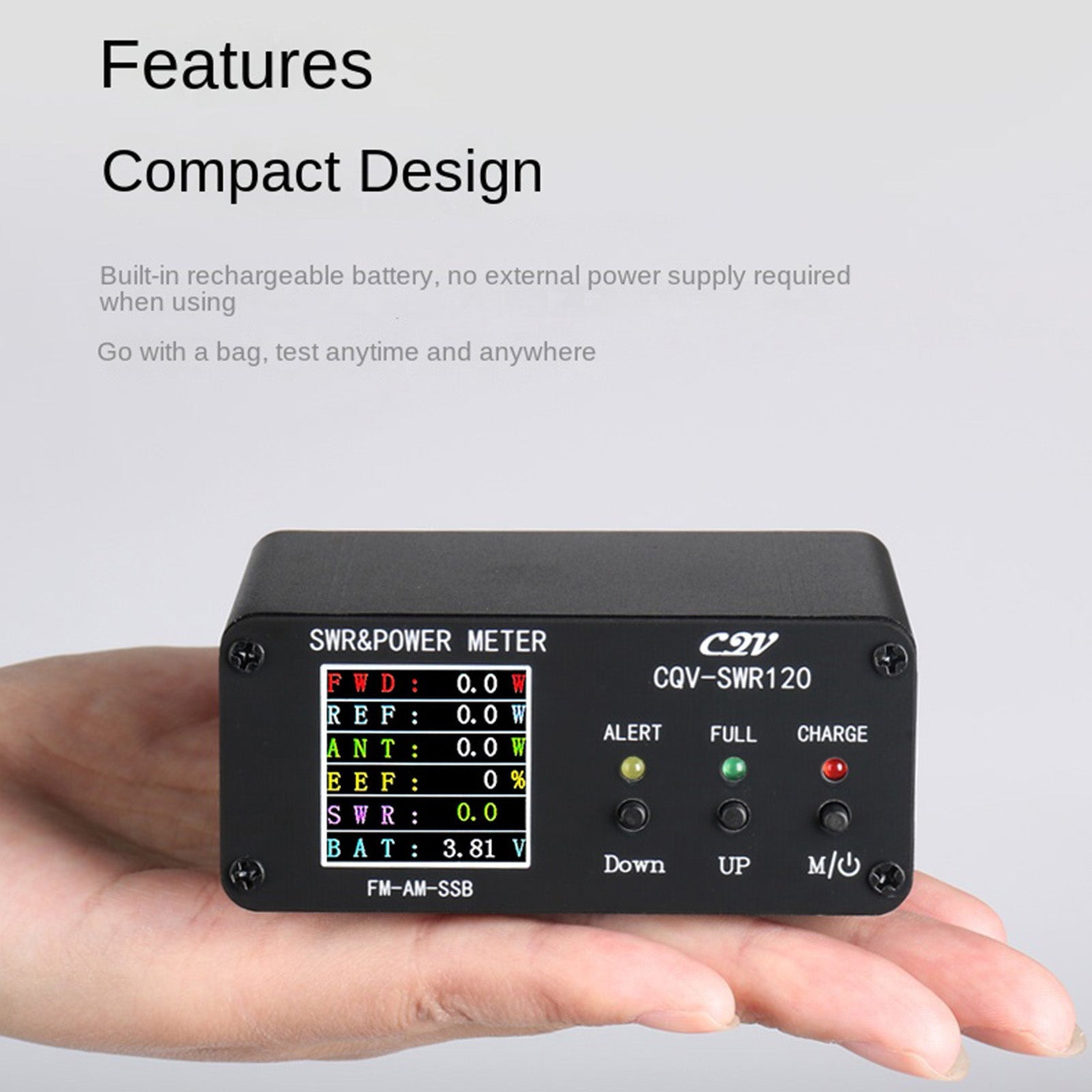 1,8 MHz-54 MHz staande golfmeter 240 x 240 full-color LCD-scherm vermogensmeter