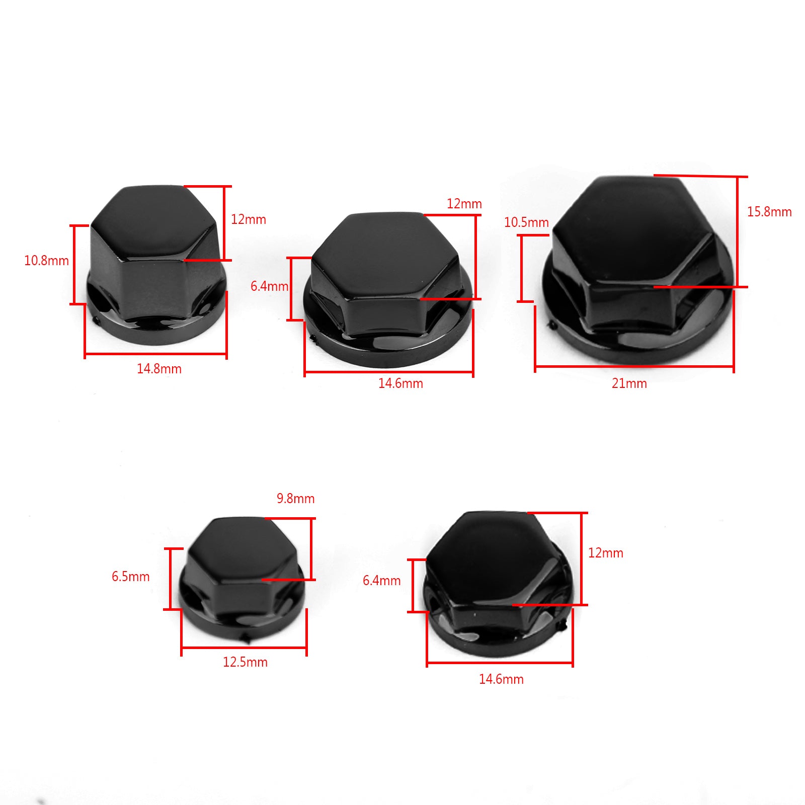30 pcs abs moto v hexagonski plastični vtični vijak pokriva Boulon Cap Generic Cover