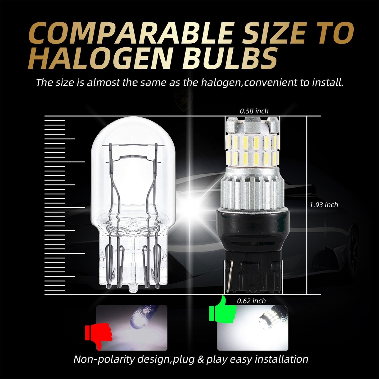 2x 1200lm a LED Canbus LED Diurne LED BIRT Generico bianco