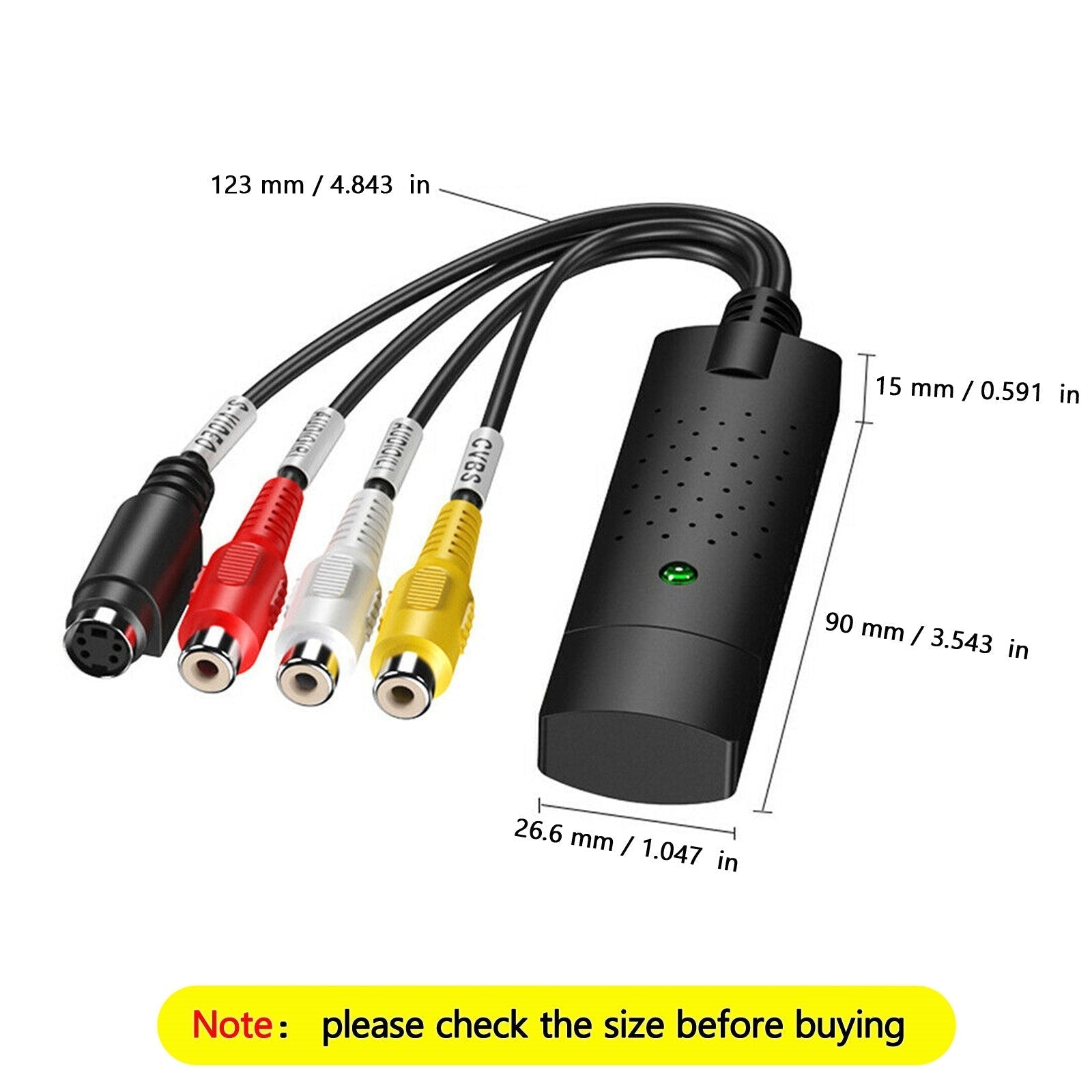 USB 2.0 Audio TV Vidéo VHS vers DVD Magnétoscope PC HDD Convertisseur Adaptateur Carte de capture