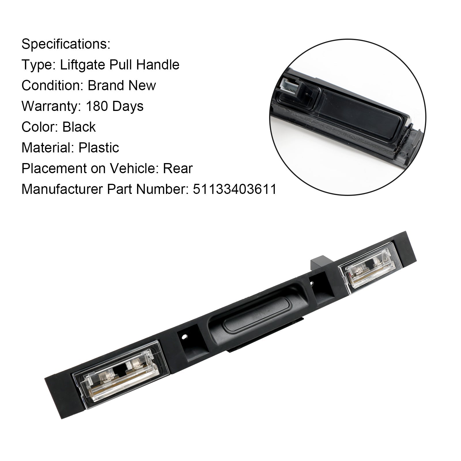 Tavaratilan kannen kahvakokoonpano avainpainikkeella 51133403611 mallille BMW X3 E83 2004-2010