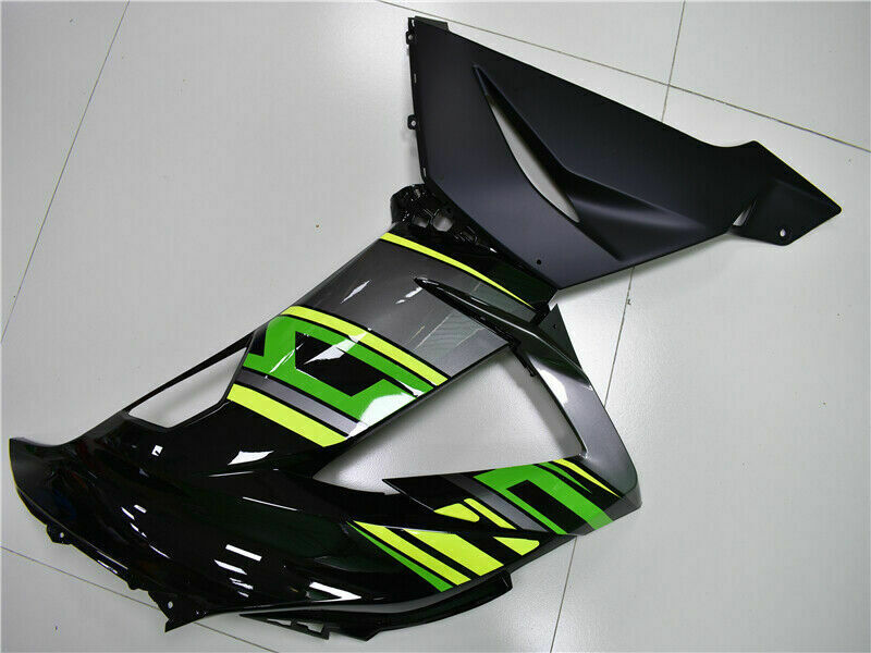 Amotopart kit carena iniezione plastica verde nero con kit bulloni per Kawasaki Zx6R 13-18 generico