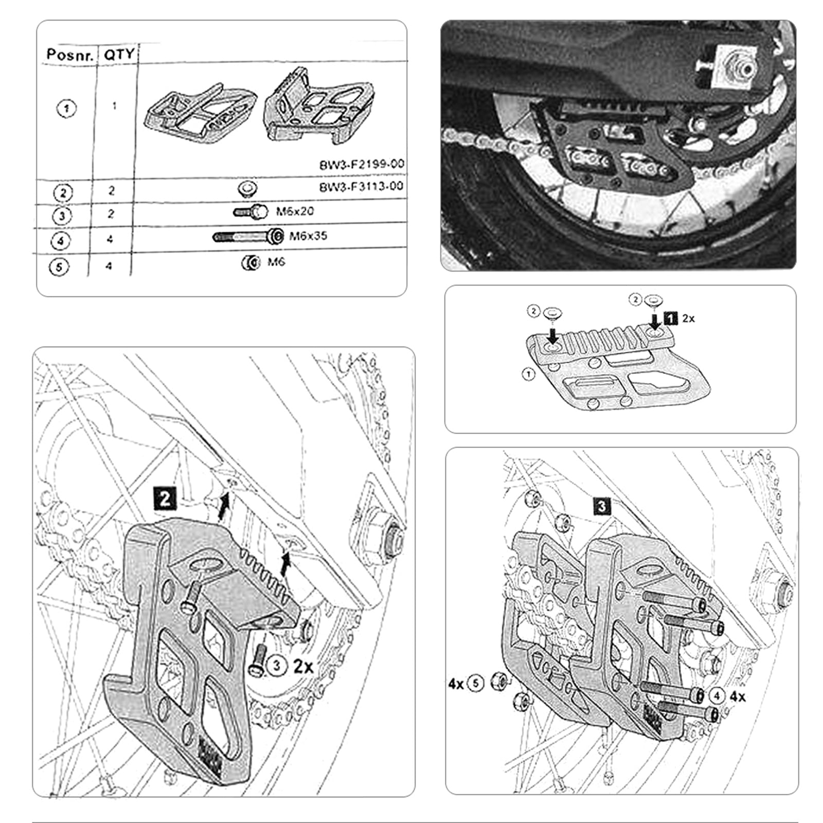 2019-2023 Yamaha Tenere 700 XTZ Poulie de guidage de chaîne Stabilisateur de garde-chaîne