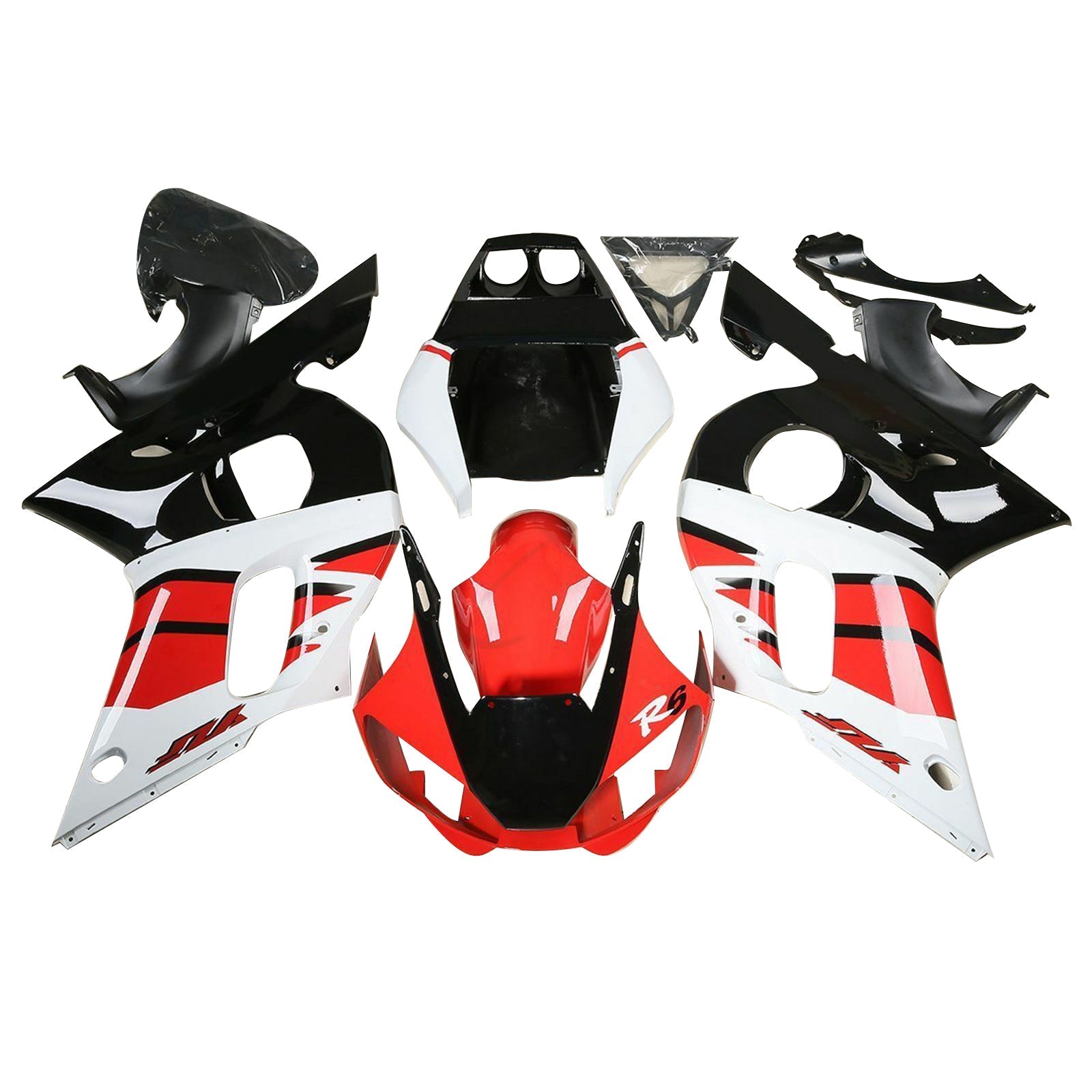 Amotopart Kit de Rangenage za Yamaha YZF R6 1998-2002 2001 2000 Rdeče bele črne generike