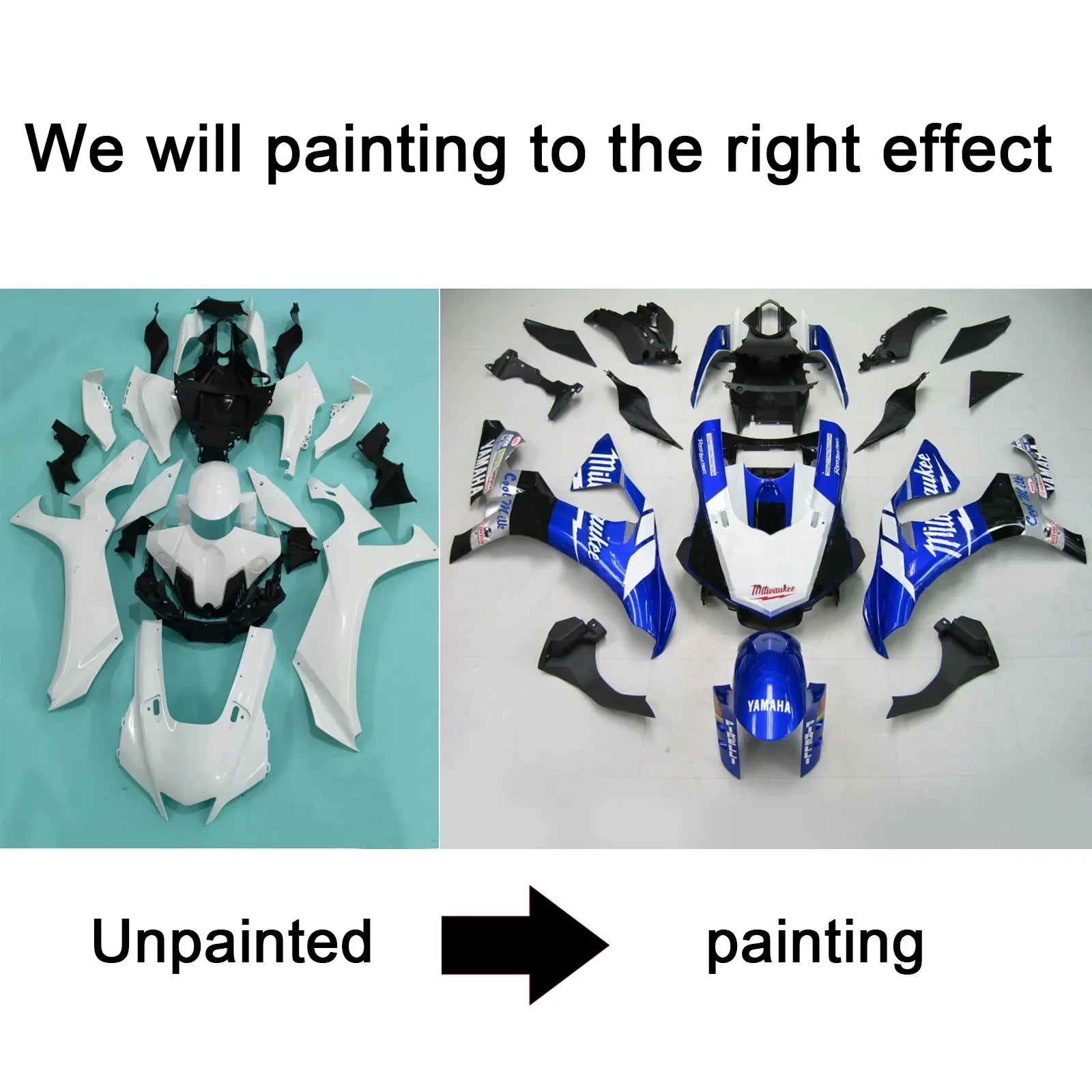 Amotopart Yamaha YZF R1 2020-2023 ABS muovinen korin suojasarja