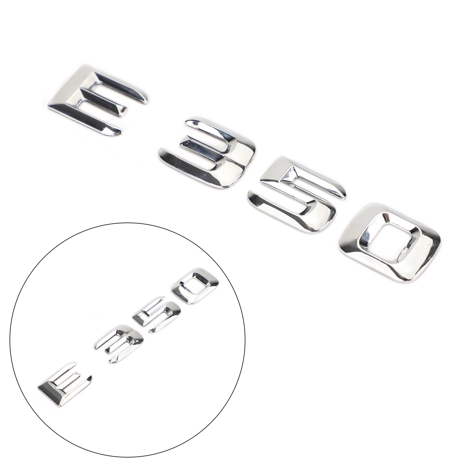 Naklejka z emblematem tylnego bagażnika z literami i cyframi dla Mercedesa E350 Generic Chrome