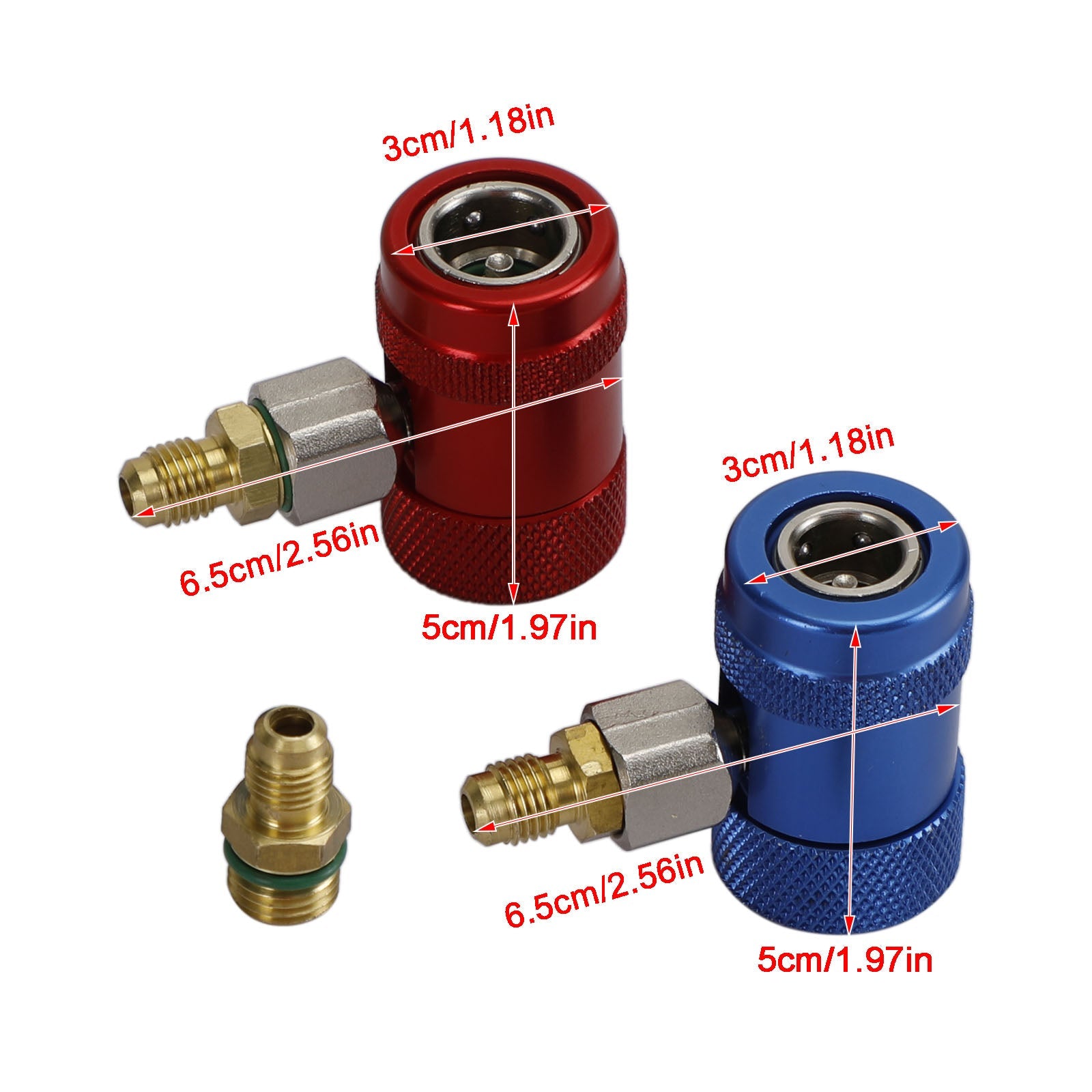 Adattatore attacco rapido A/C R134A Connettore collettore da 1/4" Sae Hvac Lato alto e basso