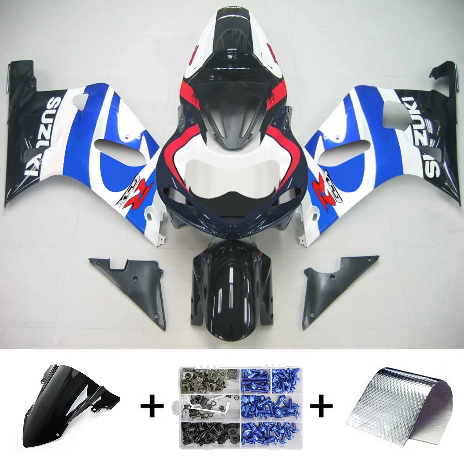 Amotopart Suzuki GSXR750 2001-2003 Kit de carenado de carrocería de plástico ABS