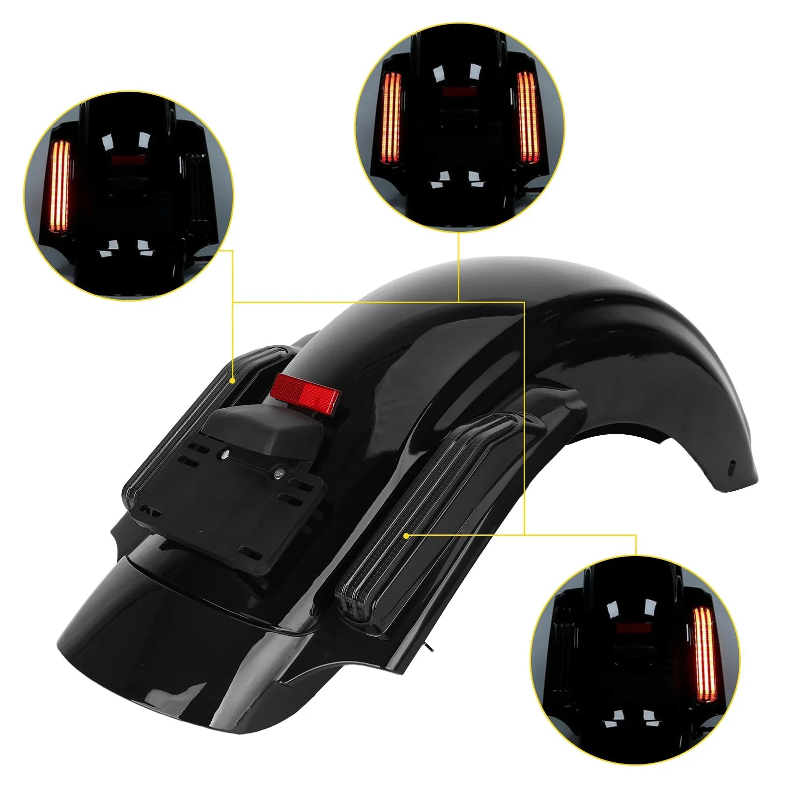 Sistema parafango posteriore 14-up Harley Touring Road King Glide CVO Style LED