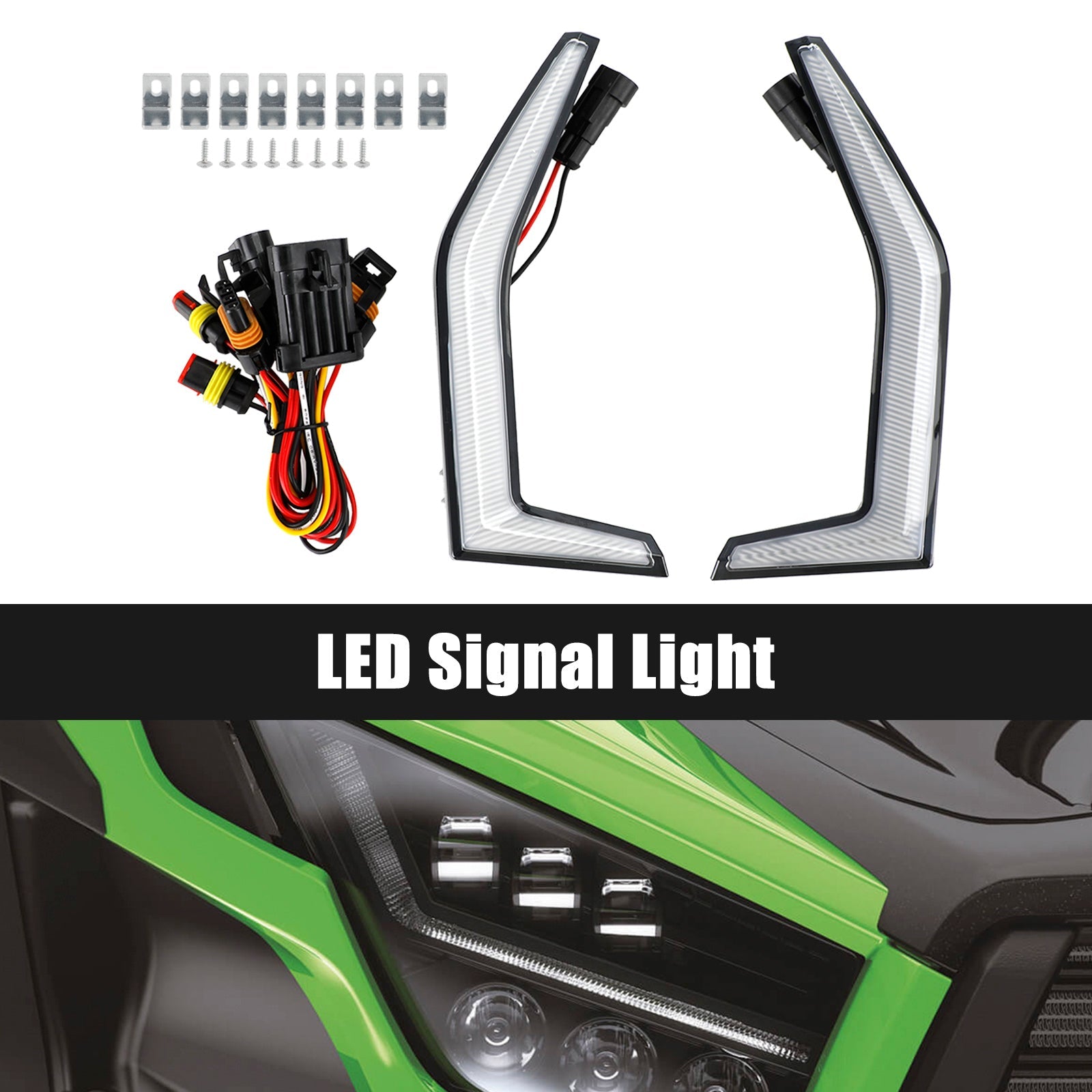 Kawasaki Teryx KRX 1000 2020-2023 Fang Accent Grill LED-lamput etuvalo