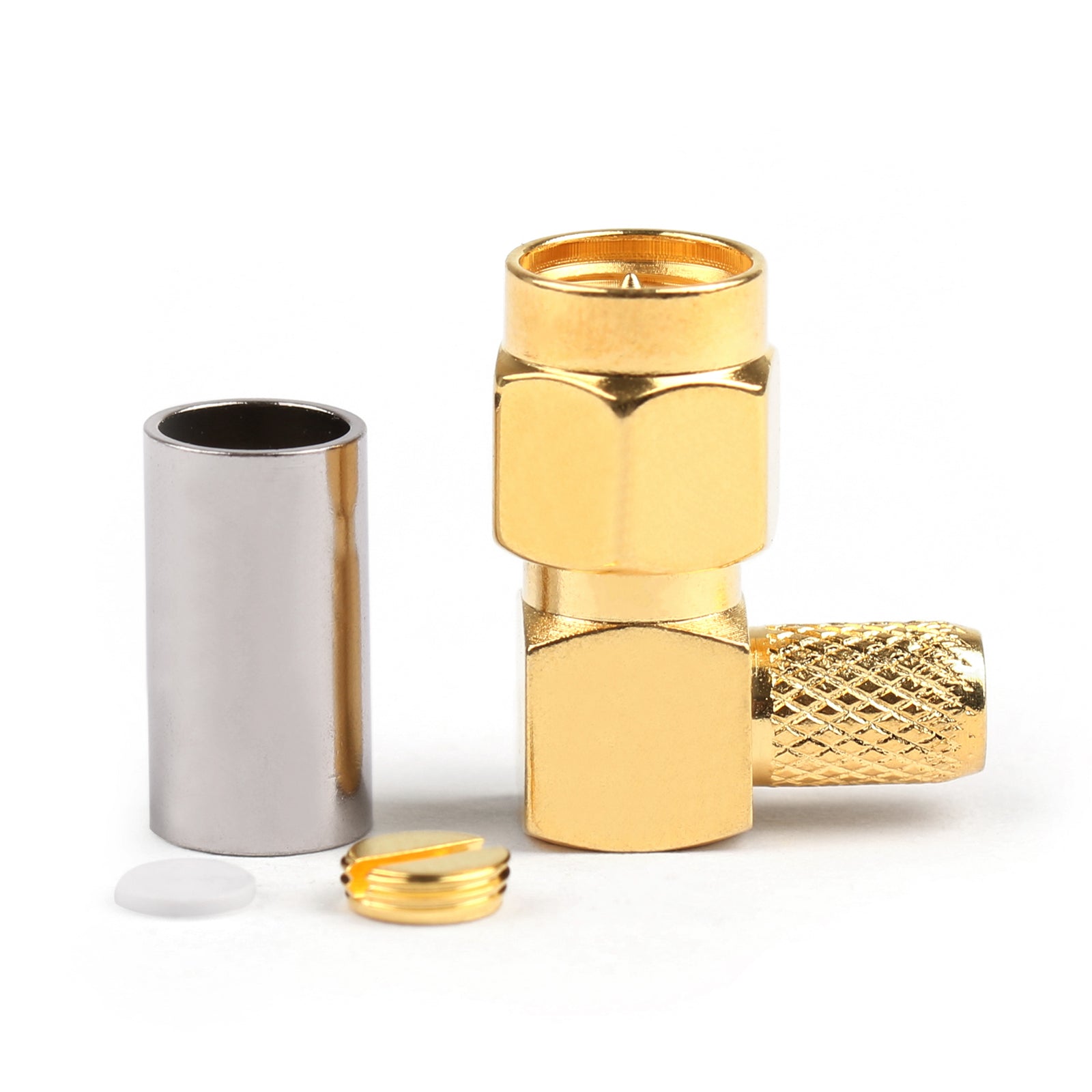 10 pièces SMA mâle prise à Angle droit broche à sertir pour RG58 RG142 RG400 LMR195 câble RF