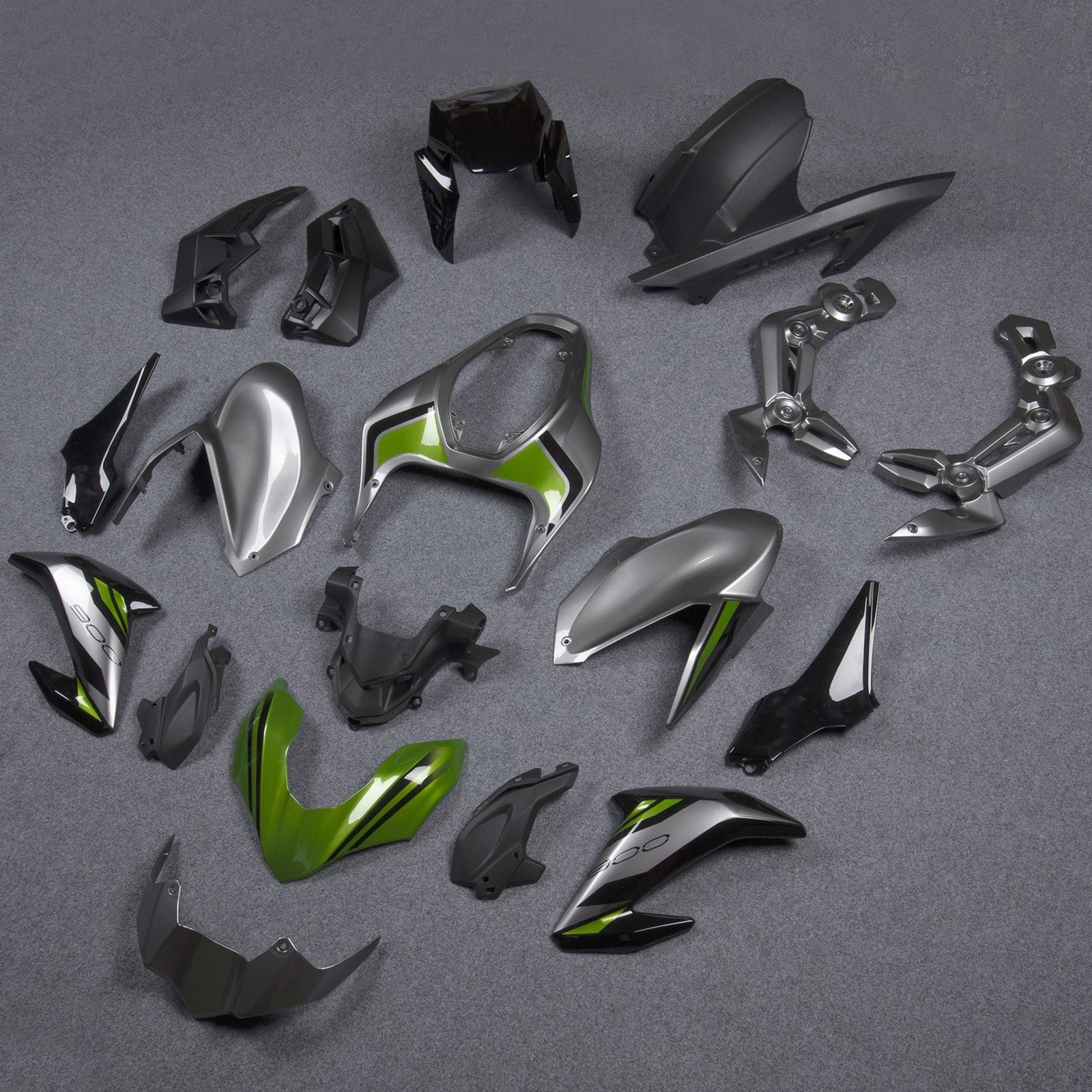 Amotopartin ulkokuori Kawasaki Z900 2017-2019 hopeanvihreä ruiskutetulla muovikorilla