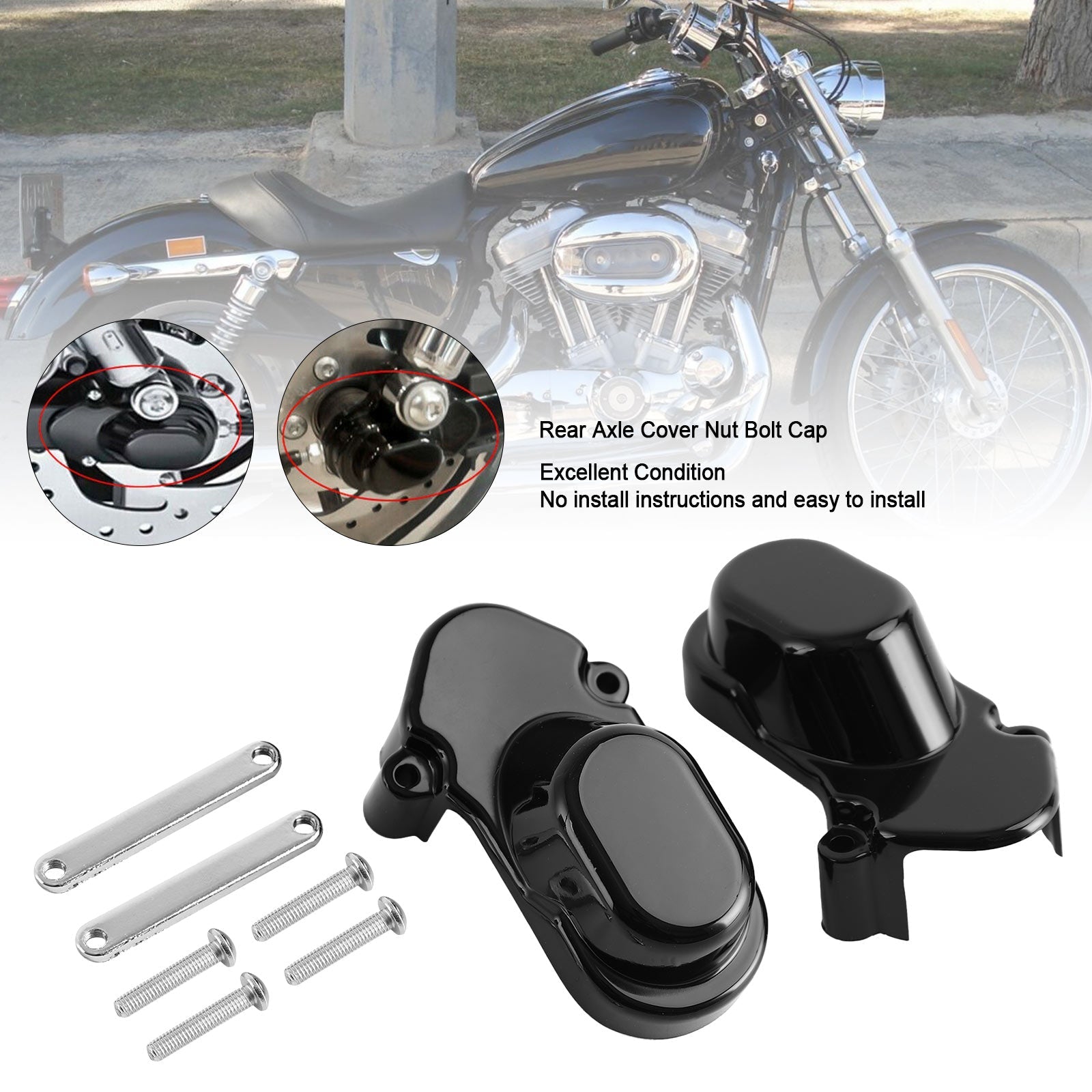 Capuchon de boulon d'écrou de couvercle d'essieu arrière pour Sportster 1200 XL1200C 883 2005-2017 générique