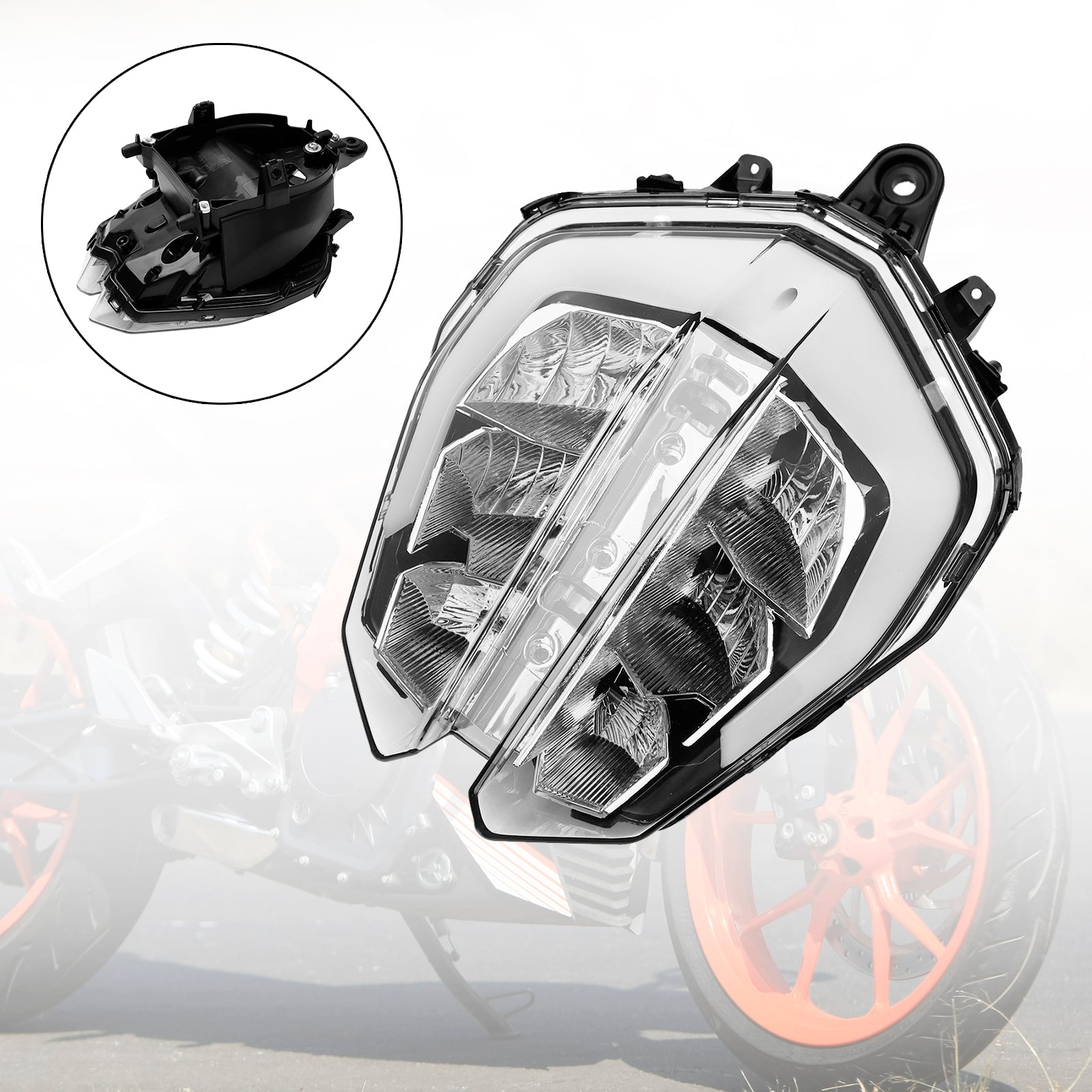 KTM Duke 390 2018-2019 Ajovalojen lippulaiva suojavartijagrilli LED-muovi
