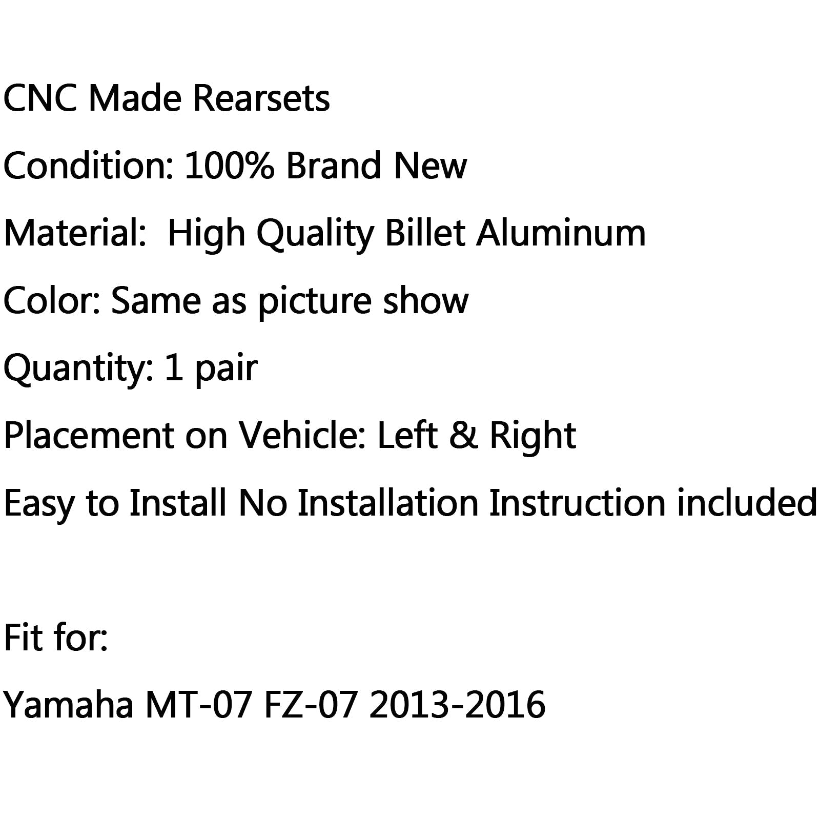 Regulowane zdalne sterowanie FUTS Bazy tylny zestaw dla Yamaha MT-07 FZ-07 MT07 Generic