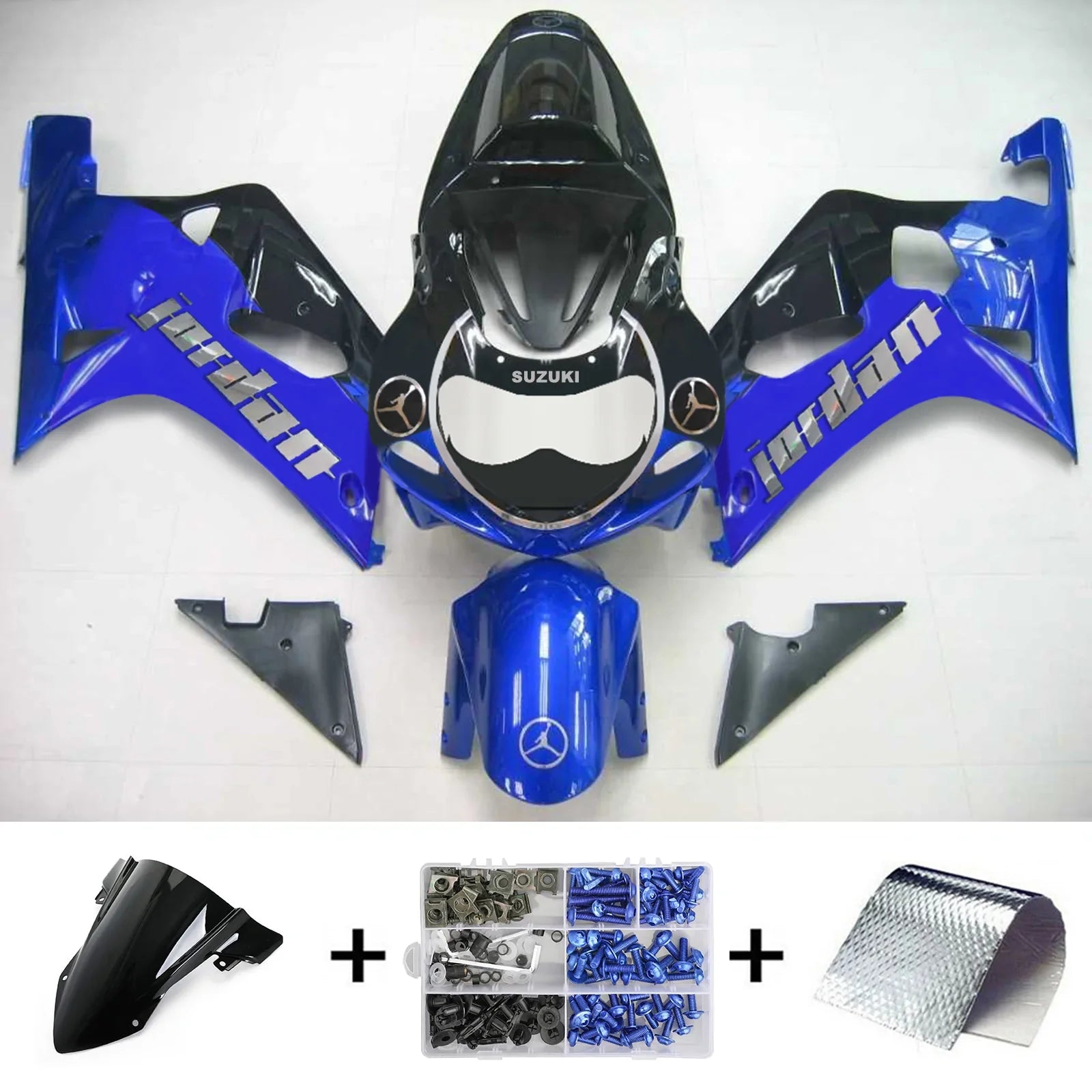 Amotopart Suzuki GSXR750 2001-2003 Kit carenatura carrozzeria in plastica ABS