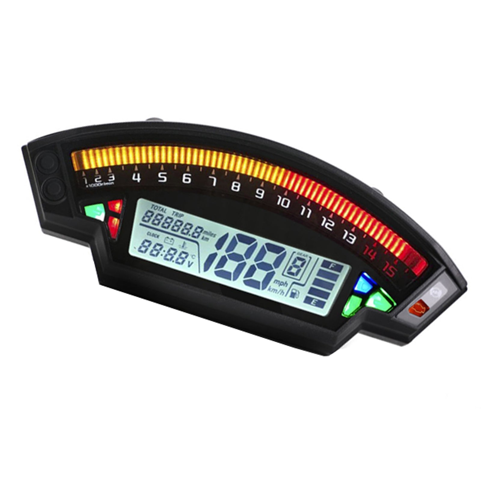 Velocímetro digital universal para motocicleta Tft negro 14000 RPM Odómetro retroiluminado genérico