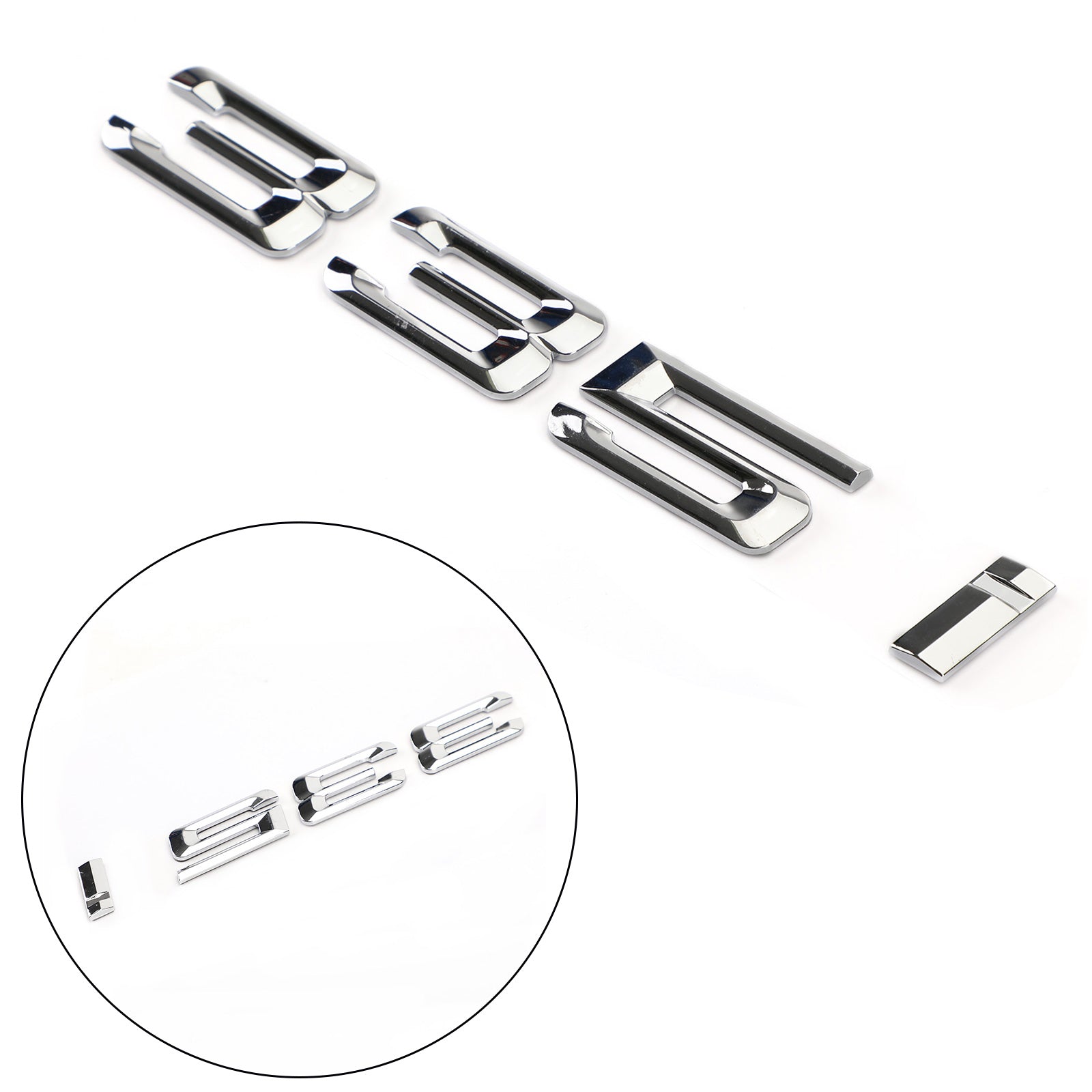 Insigne de plaque signalétique de coffre arrière emblème numéros lettre décalcomanie 335 i Fit 335i Chrome générique