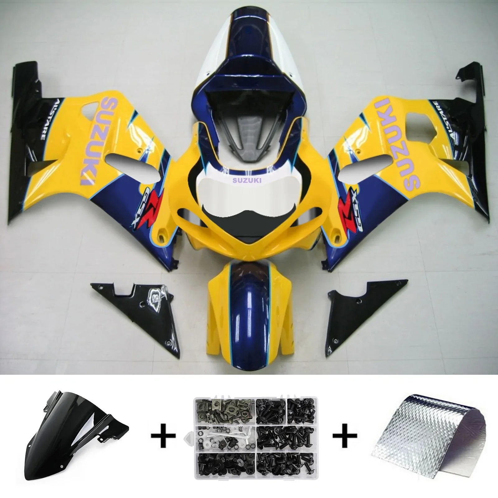 Amotopart Suzuki GSXR750 2001-2003 Kit carenatura carrozzeria in plastica ABS