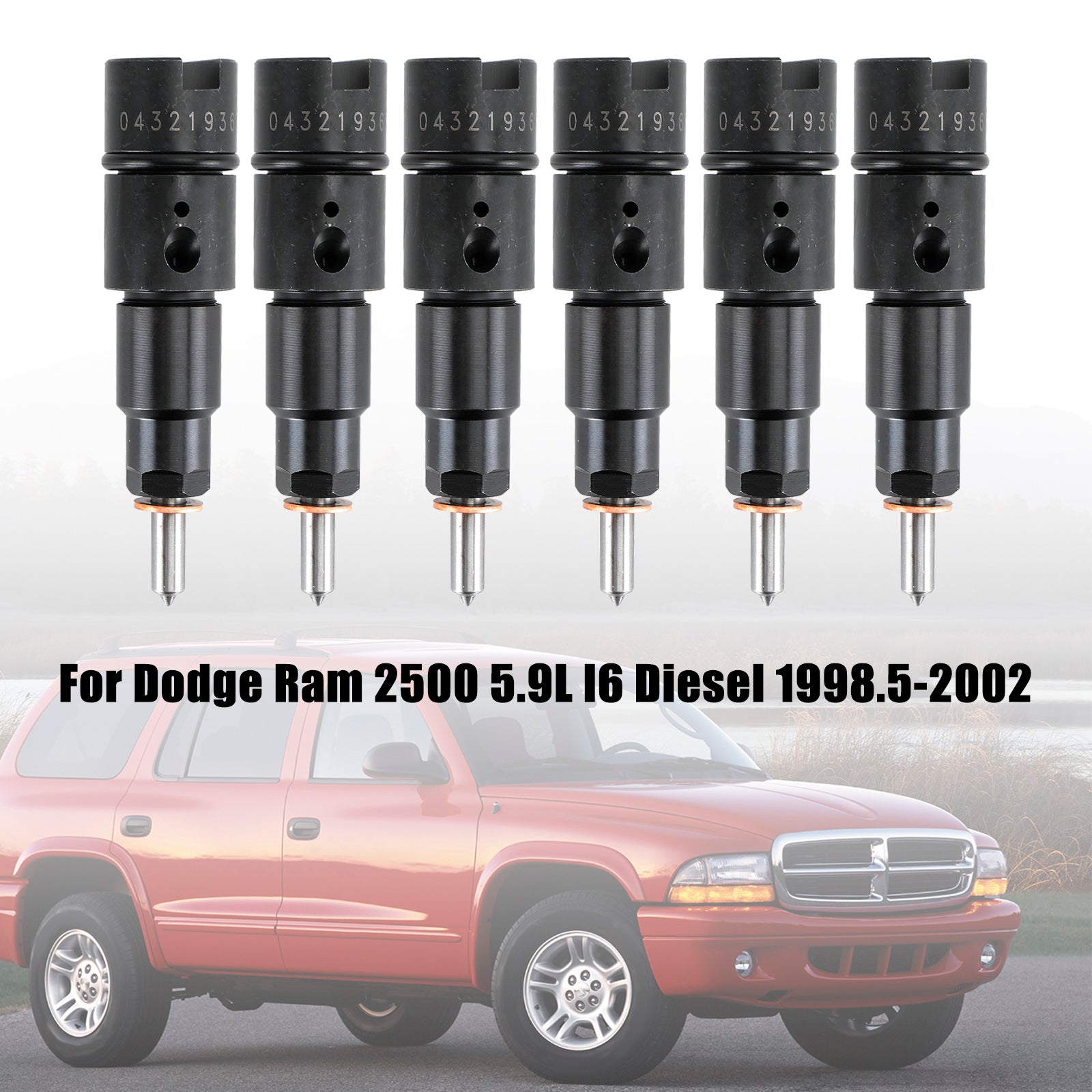 1998-2002 Dodge Cummins 5.9L 40-50 pk 6 brandstofinjectoren 0432193635 RV275 Fedex Express