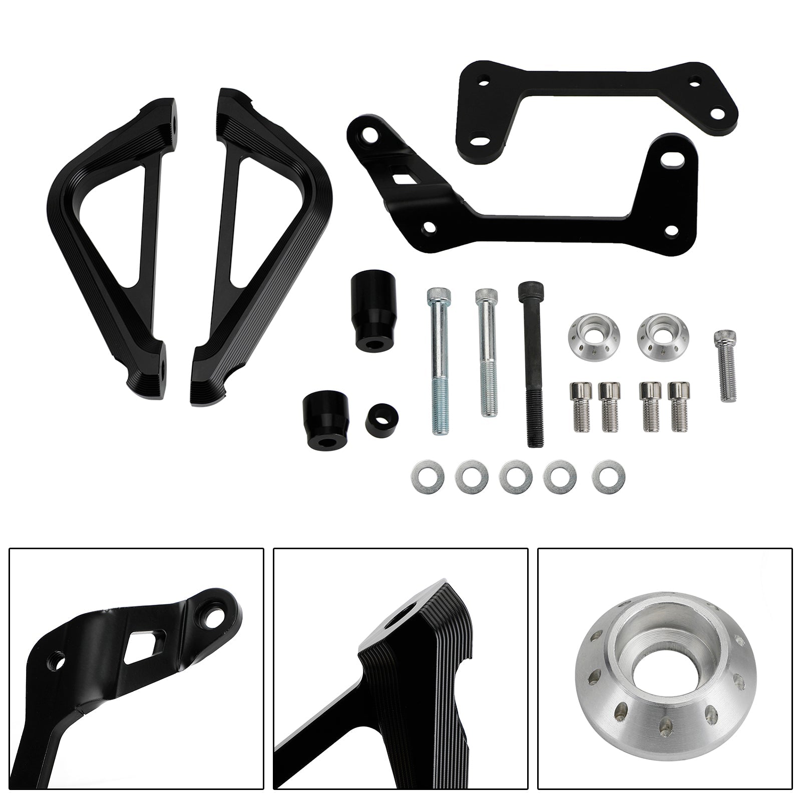 Yamaha Mt 09 Mt-09 2021 Plastikowe osłony silnika Slider Czarne Fedex Express