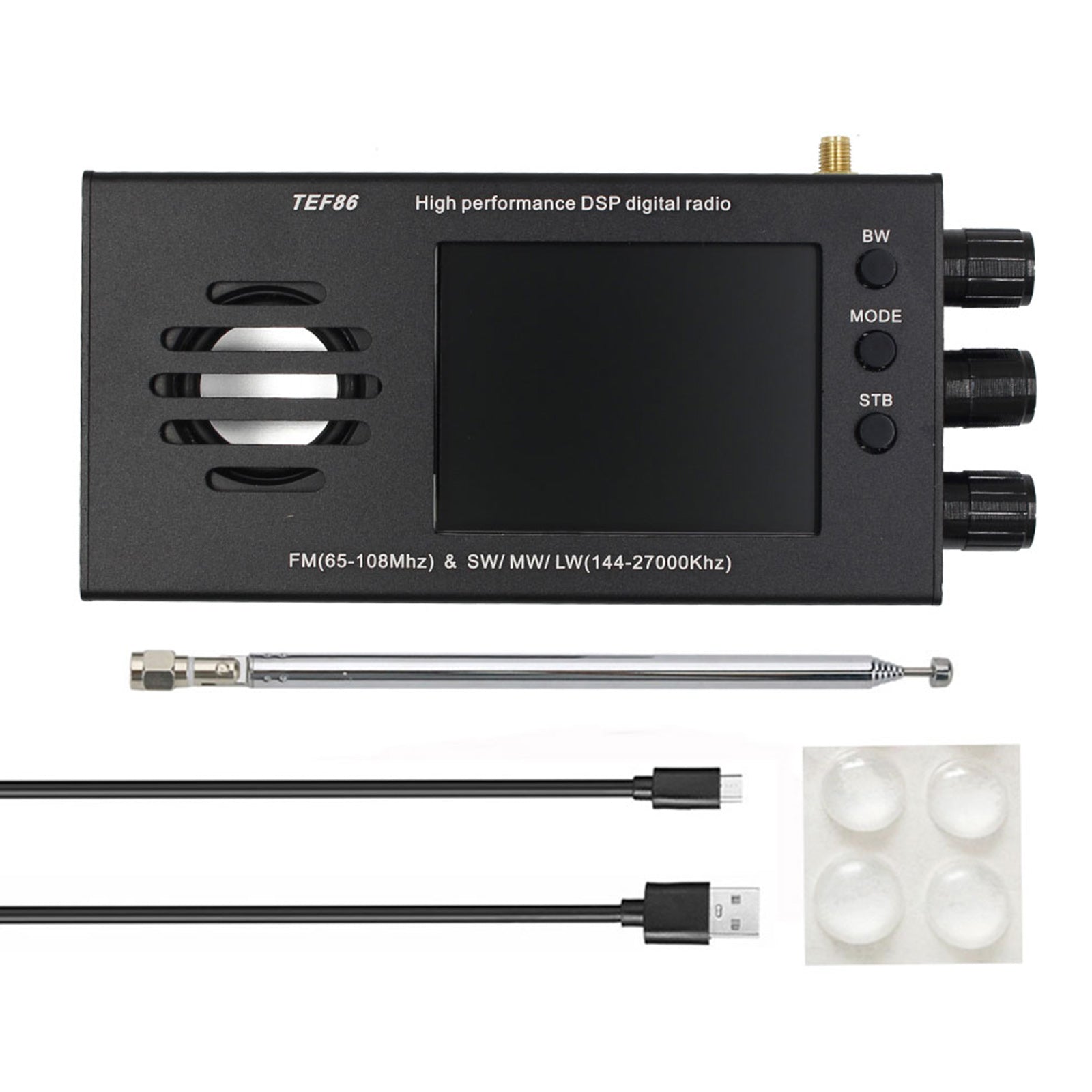 Pantalla LCD de 3,2" EF6686 Radio digital DSP de alto rendimiento 144-27000 KHz SW/MW/LW