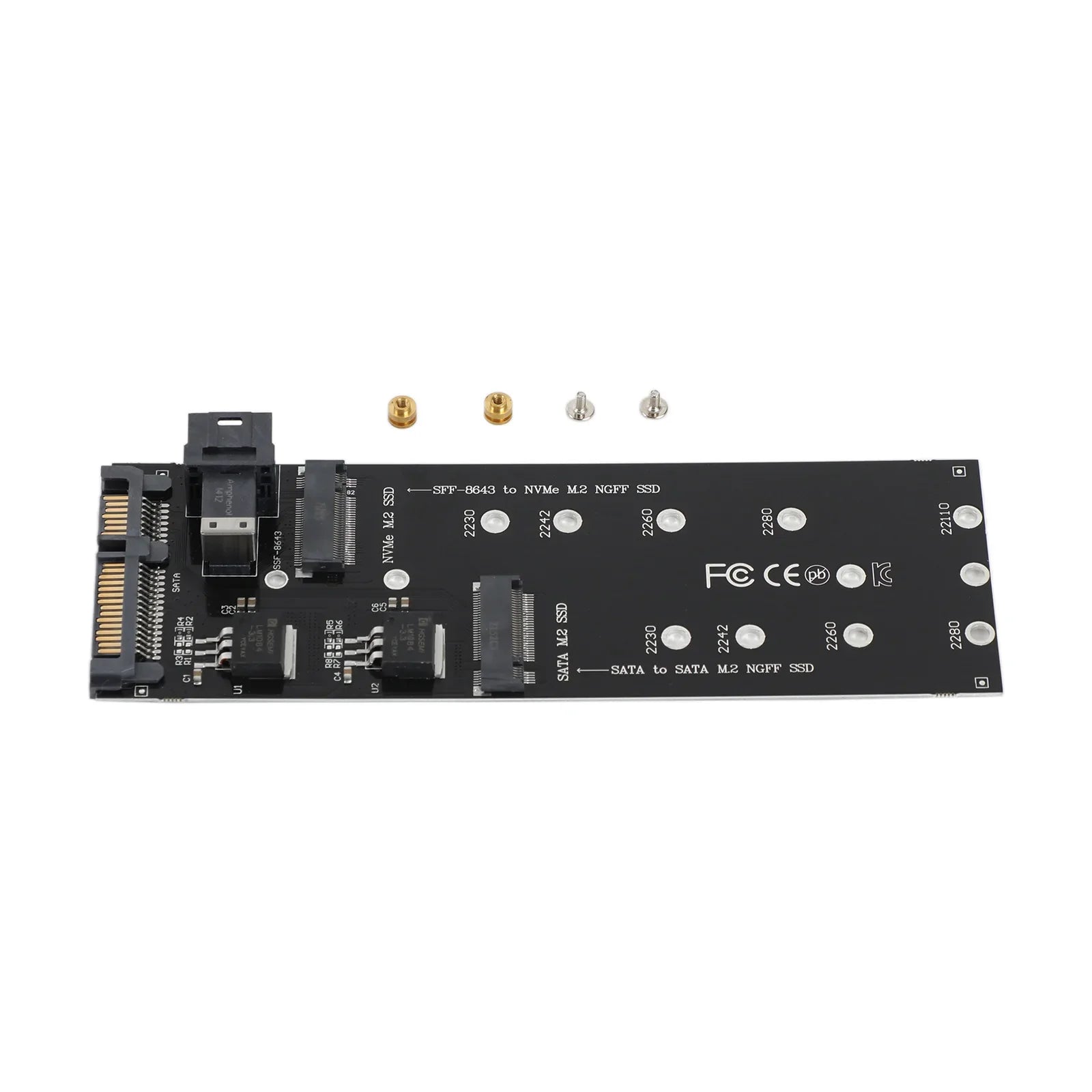 Adattatore per disco rigido SATA da M2 SFF-8643 a U2 NGFF M-Key a HD SAS NVME PCIe SSD SATA