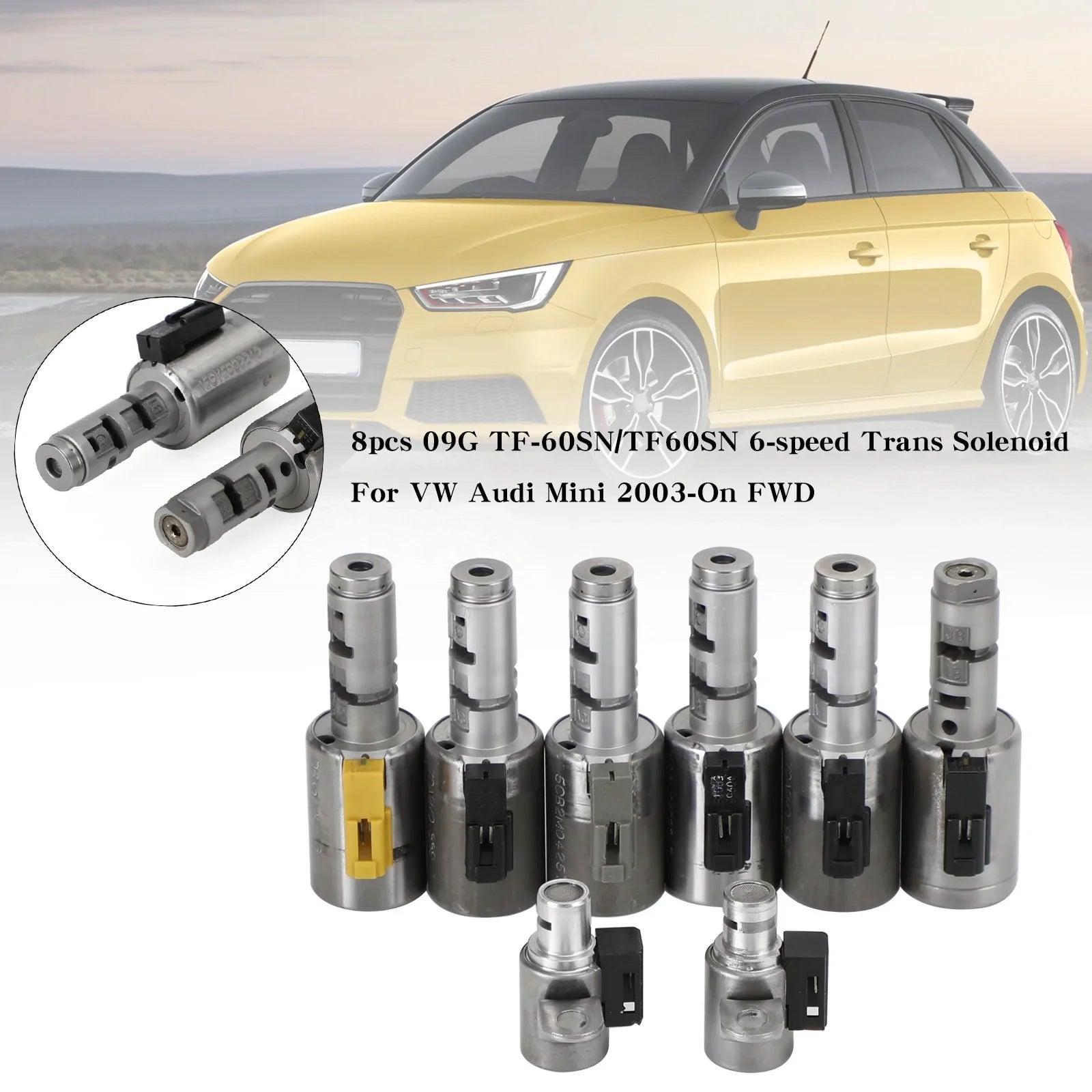 Audi TT 2003-2006 1.8L 6 velocidades FWD/AWD 8 piezas 09G TF-60SN/TF60SN 6 velocidades Trans Solenoide