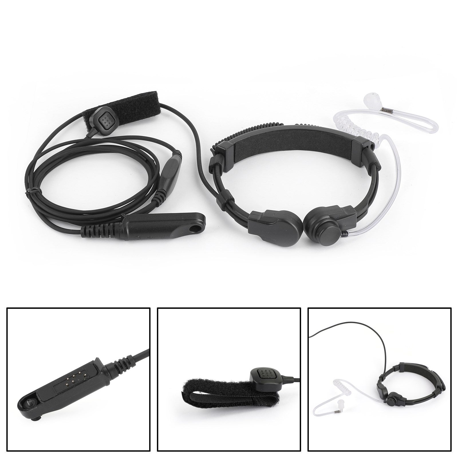 Casque de micro de gorge tactique adapté pour Baofeng UV-9R Plus BF-9700 BF-A58 UV-82WP