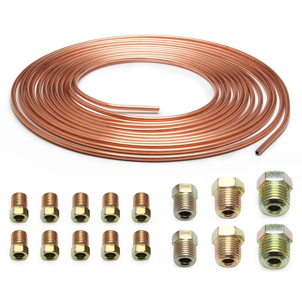 Kit De Tubes De Ligne De Frein Acier Zingué – 2 Rouleaux De 50 Pieds