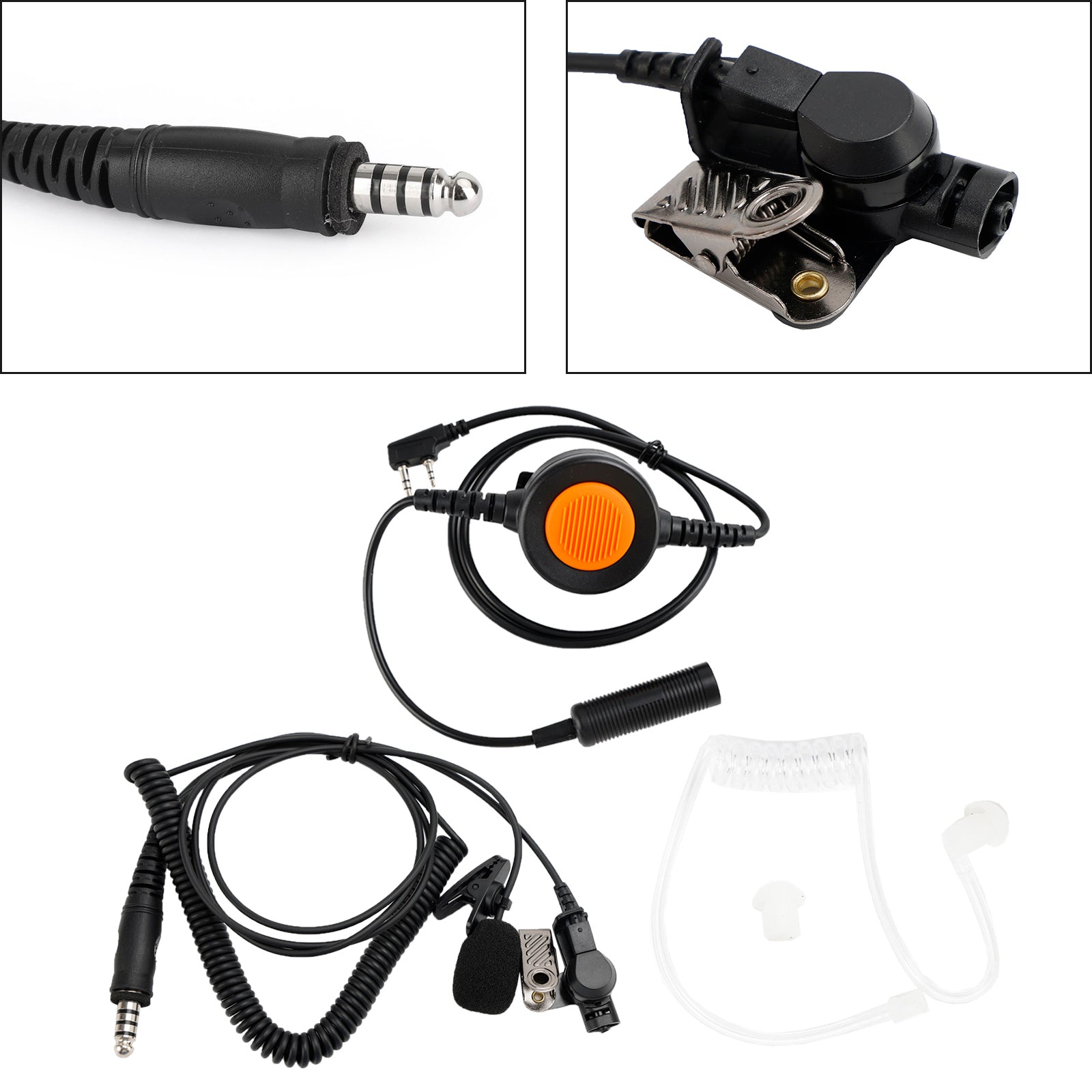 Zestaw słuchawkowy z przezroczystym tubą 7.1-A3 i 6-pinowym mikrofonem PTT do TH-D7 TH-F6 TH-K2 TH-21