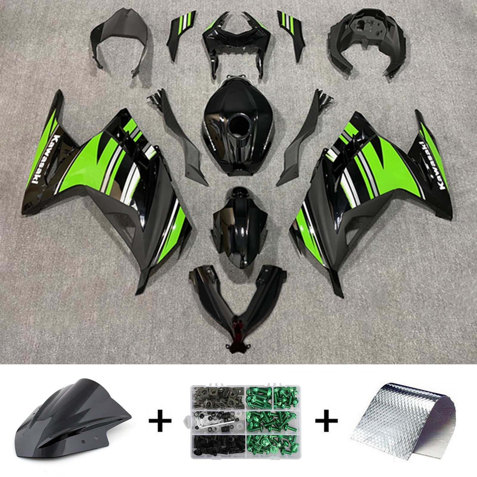 Amotopart Kawasaki EX300/Ninja 300 2013-2017 ABS kunststof carrosseriekuipset