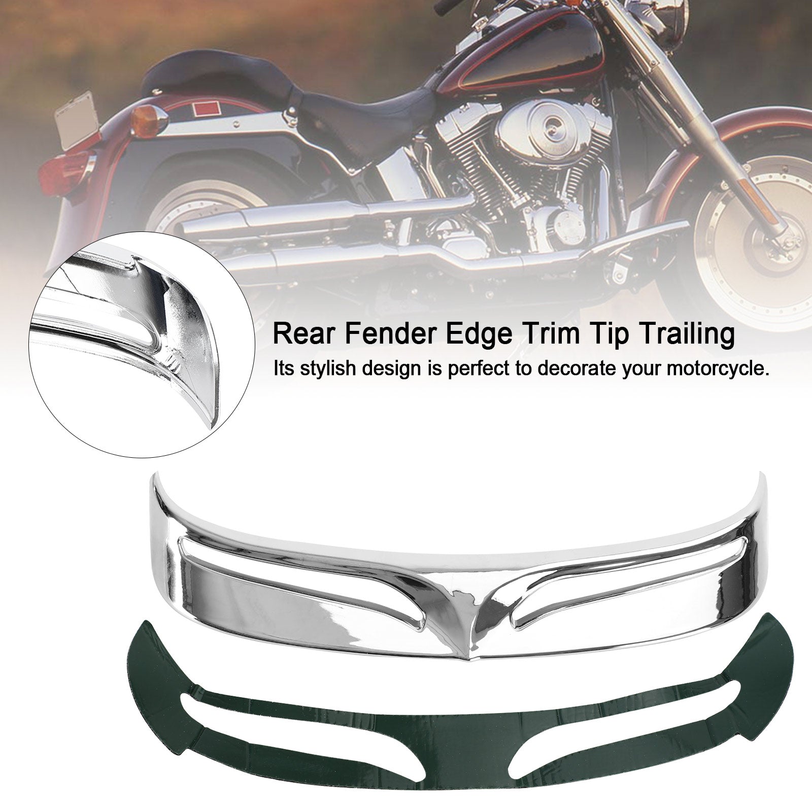 Harley Fat Boy FLSTF 2007-2017 Chromowana końcówka tylnego błotnika