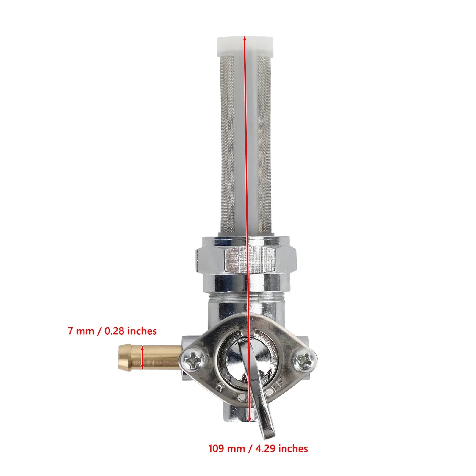 Brandstofklep benzinekraan links uitlaat voor Sportster Big Twin 1975-Up 13/16" Generiek