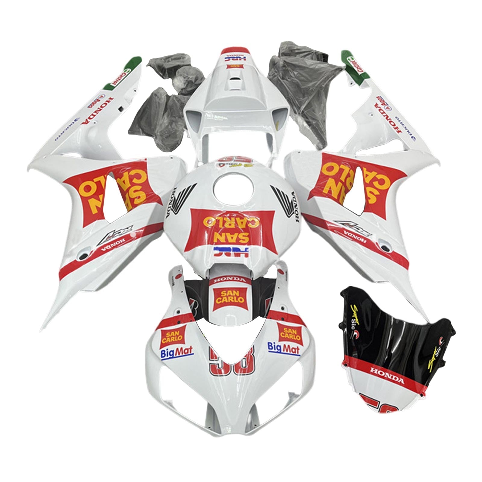 Amotopart Honda CBR1000RR 2006-2007 Kit Carrosserie Plastic Abs