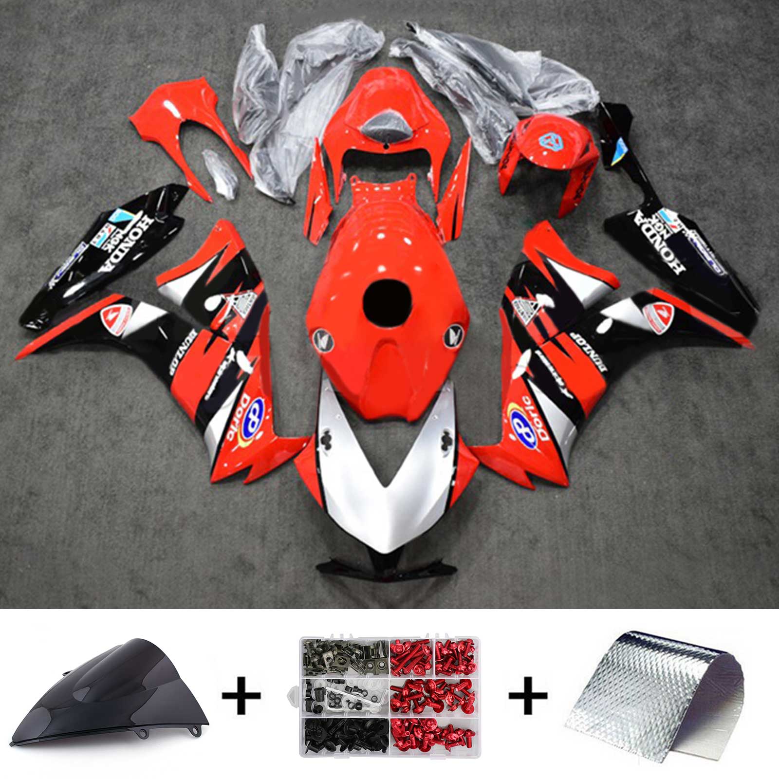 Amotopart Honda CBR1000RR 2012-2016 ABS muovinen korin suojasarja