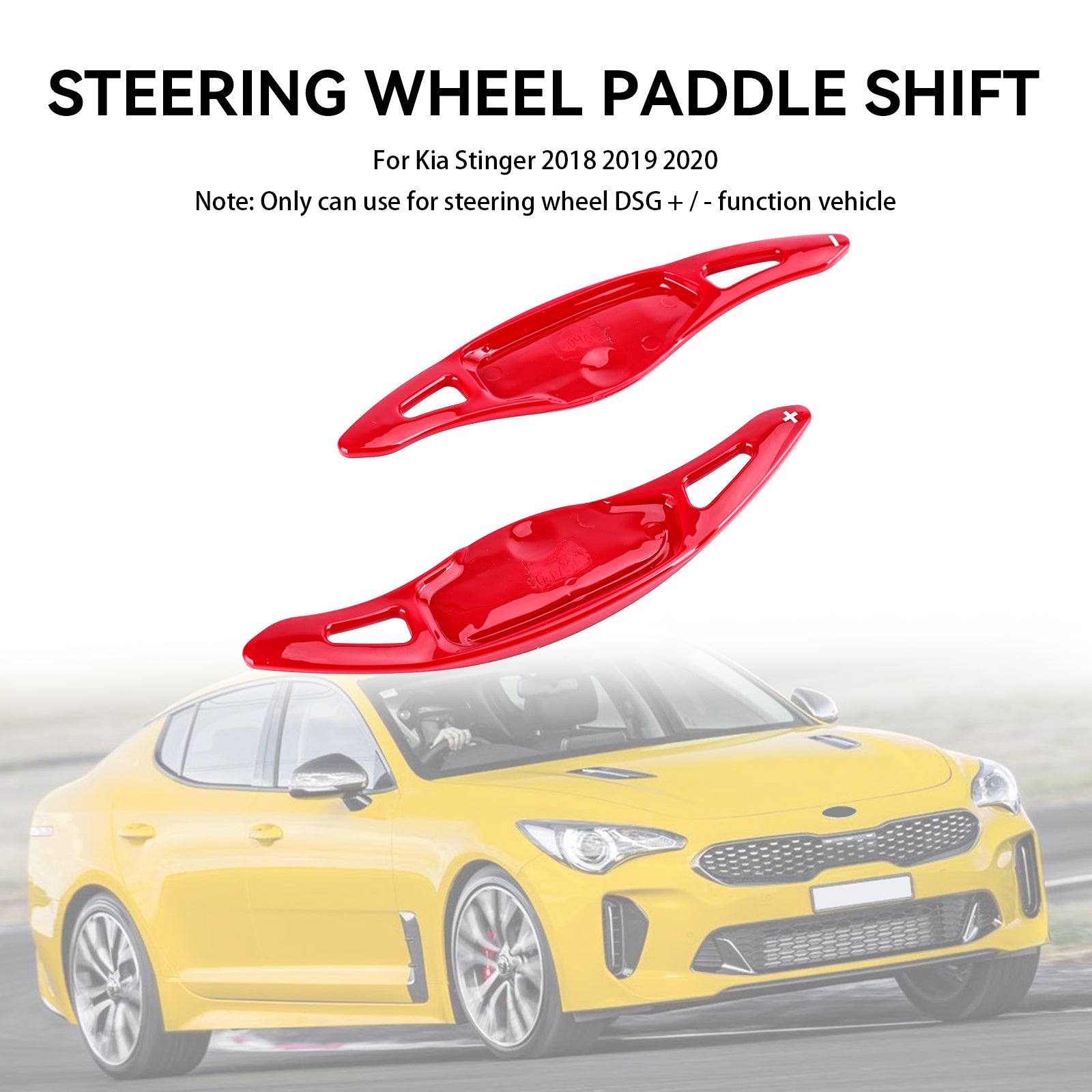 Kia Stinger 2018-2022 Czerwone przedłużenie manetki zmiany biegów w kierownicy