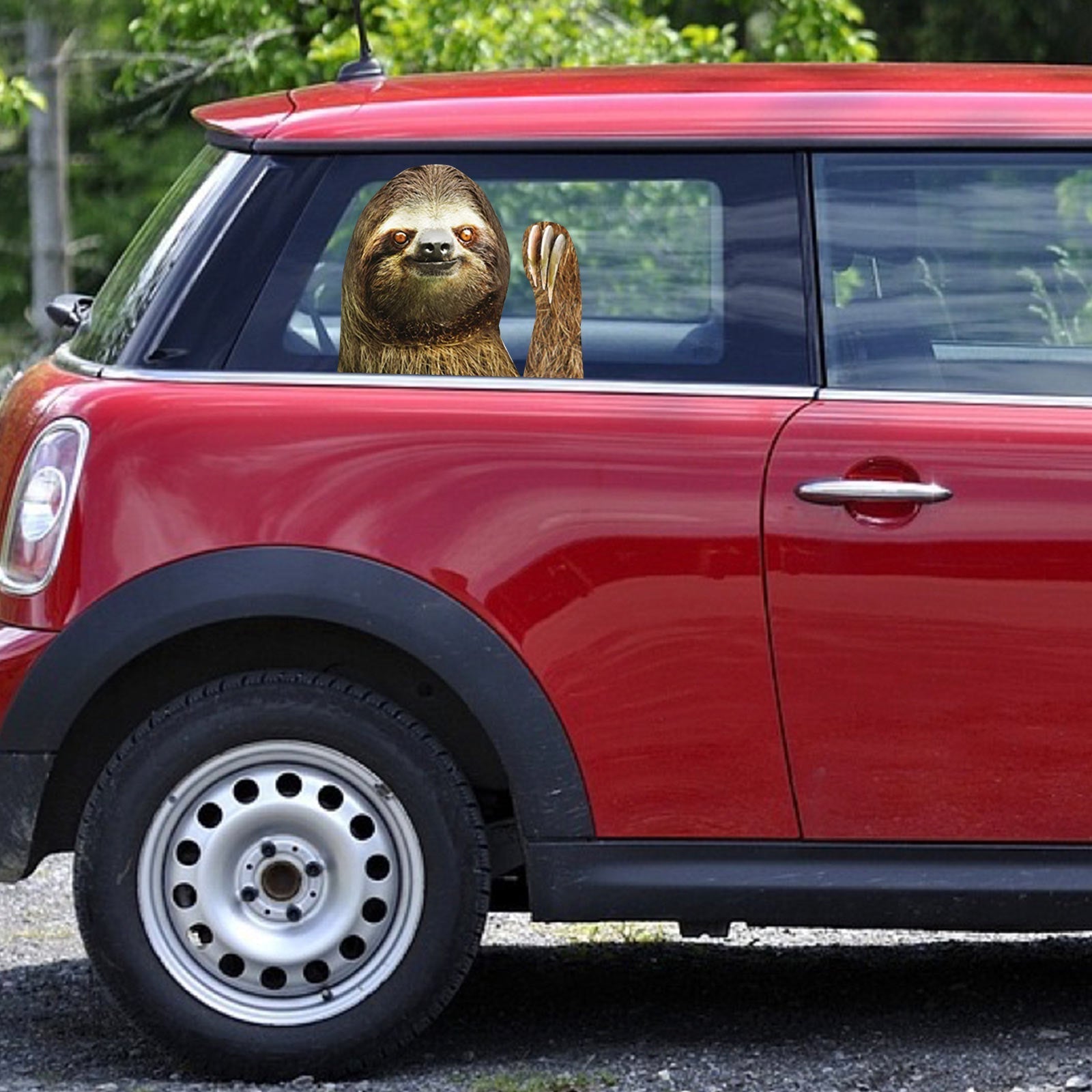 Auton ikkunan tarra Henkilön koko Matkustajan puolen laiskuus oikea heiluttaa Hauska yleinen yleinen