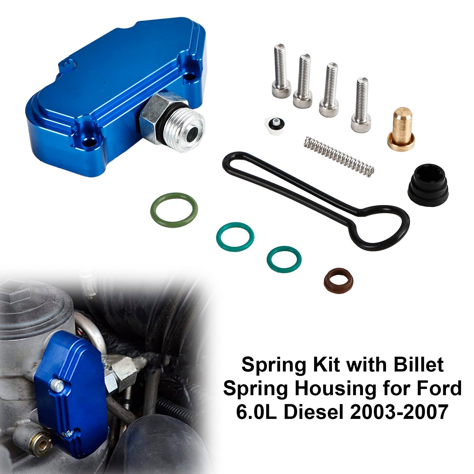 Kit molla Ford 6.0L Diesel 2003-2007 con alloggiamento molla in billet